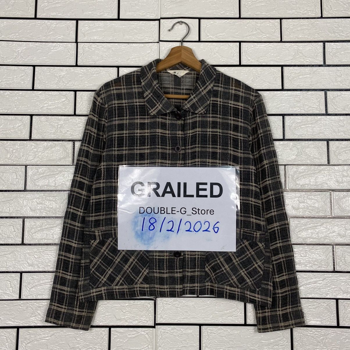 Issey Miyake 📌Vintage Cropped Button Jacket Corsa Tartan Design Check Size US M / EU 48-50 / 2 - 1 Thumbnail
