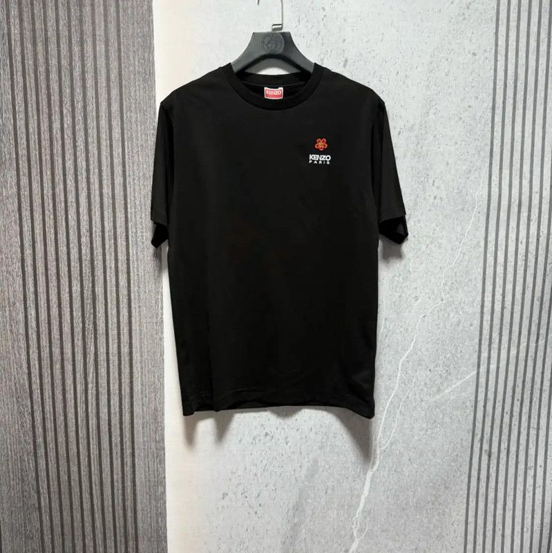 Kenzo KENZO Black Cotton Embroidered Logo T-Shirt 0089 Size US M / EU 48-50 / 2 - 1 Thumbnail