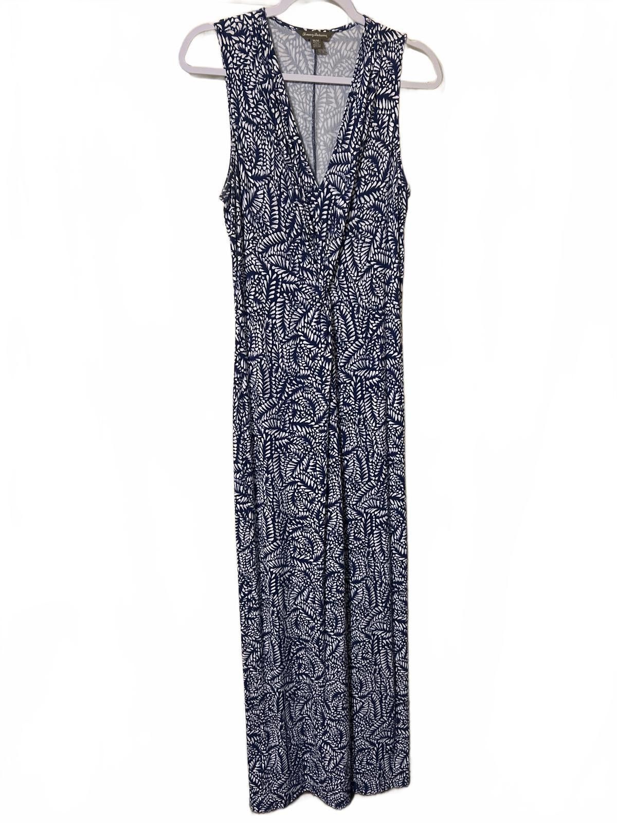 Tommy Bahama Tommy Bahama Women's Blue Leaf Print Maxi Dress Size M Size M / US 6-8 / IT 42-44 - 2 Thumbnail
