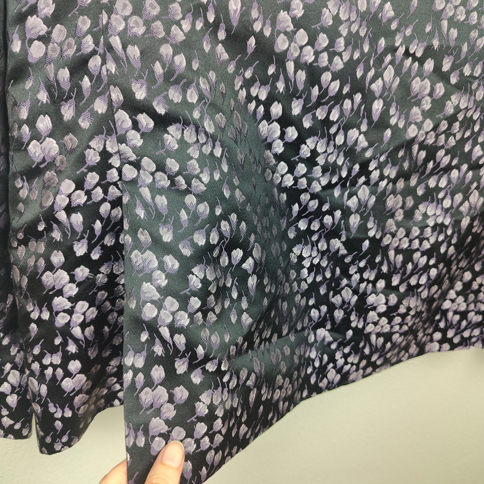 John Varvatos John Varvatos Silk Blazer Mens 44 Black Purple Micro Floral Size 44R - 7 Thumbnail