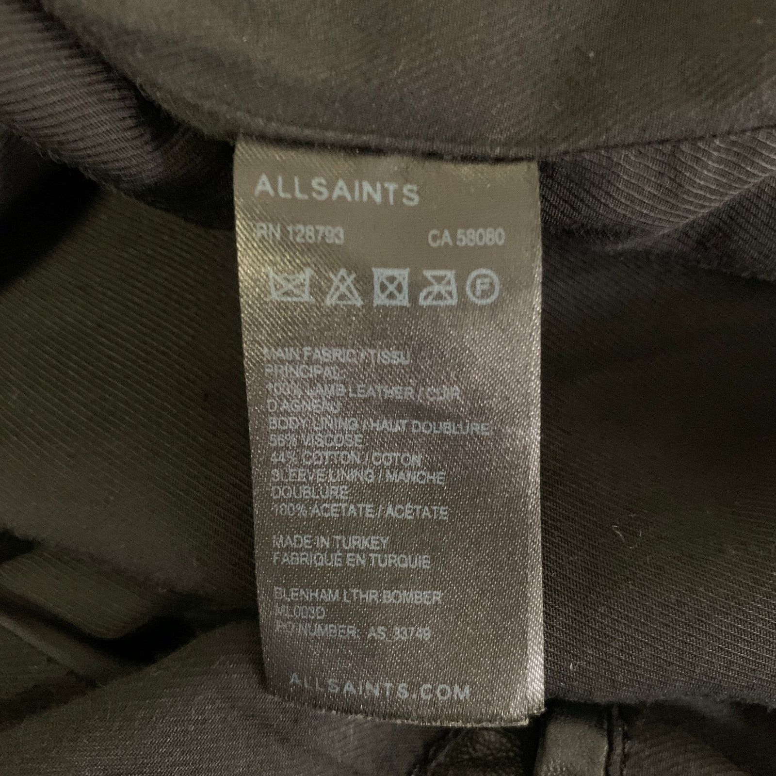 Allsaints ALLSAINTS Size S Black Leather Bomber Jacket Size US S / EU 44-46 / 1 - 6 Thumbnail