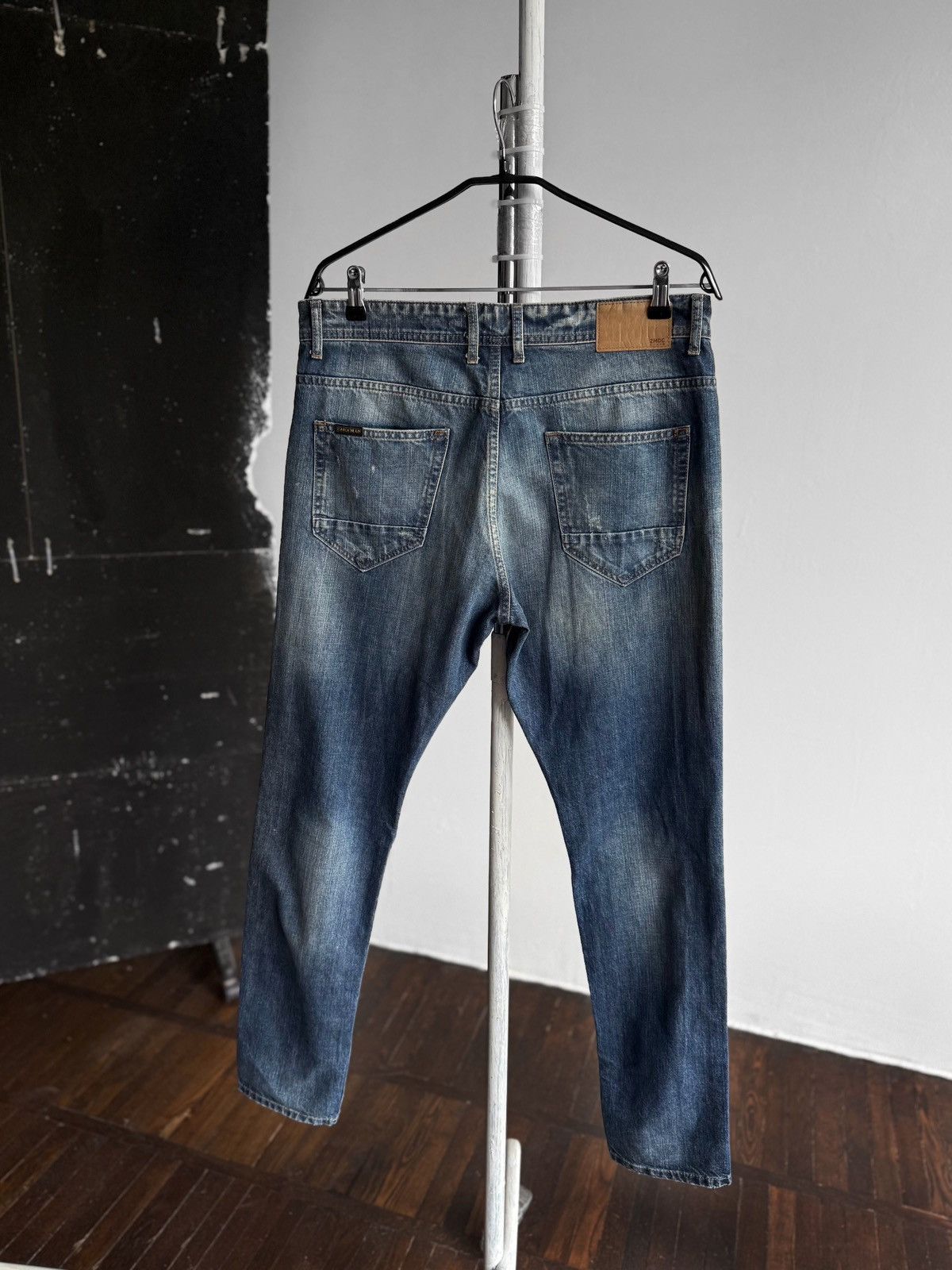 Other × Zara Zara Man Blue Distressed Denim Jeans Button Closure Pockets Size US 32 / EU 48 - 3 Thumbnail