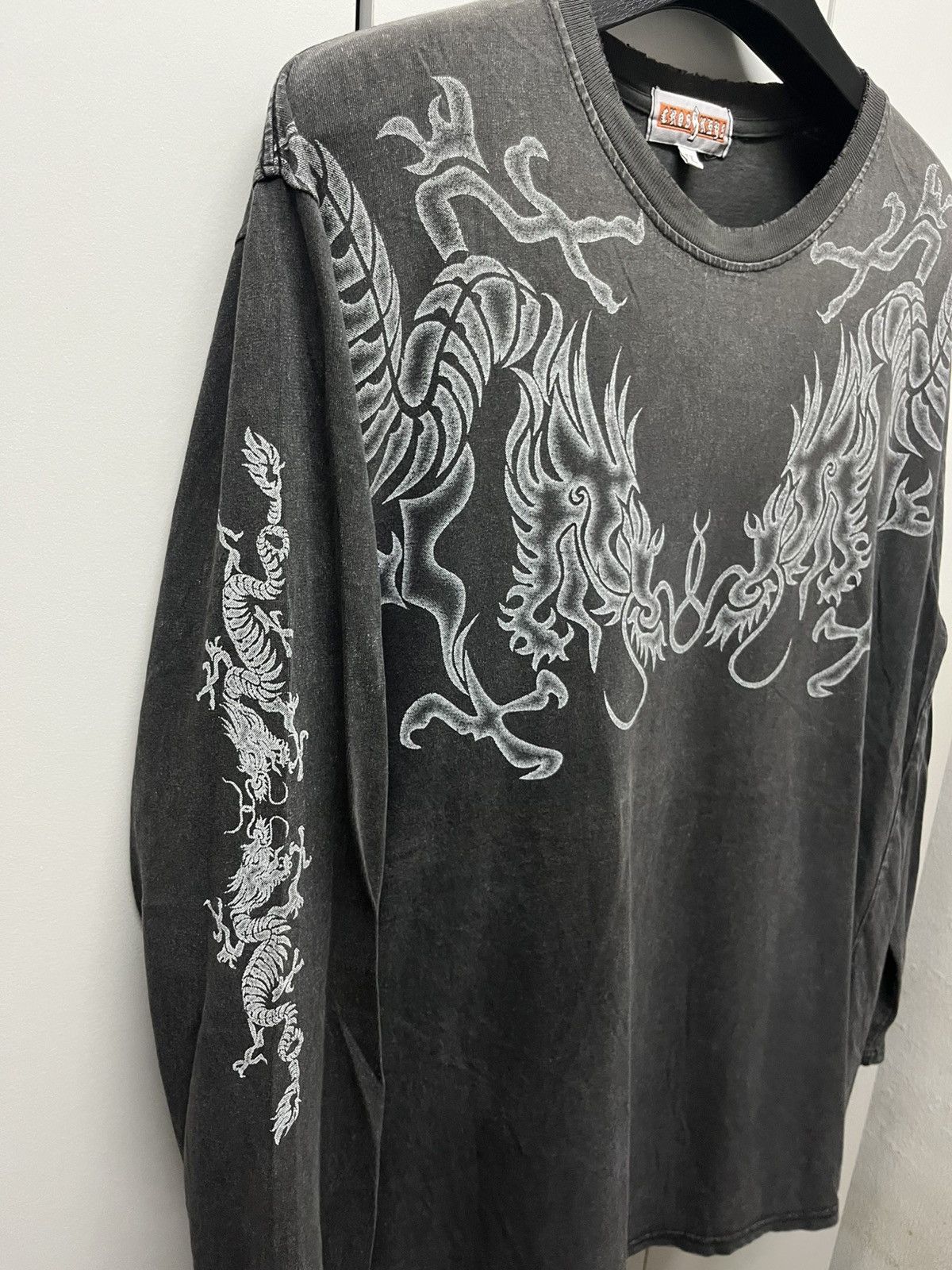 Vintage Crosskeys Double Dragon Tattoo Stone Washed T-Shirt Size US XL / EU 56 / 4 - 4 Thumbnail