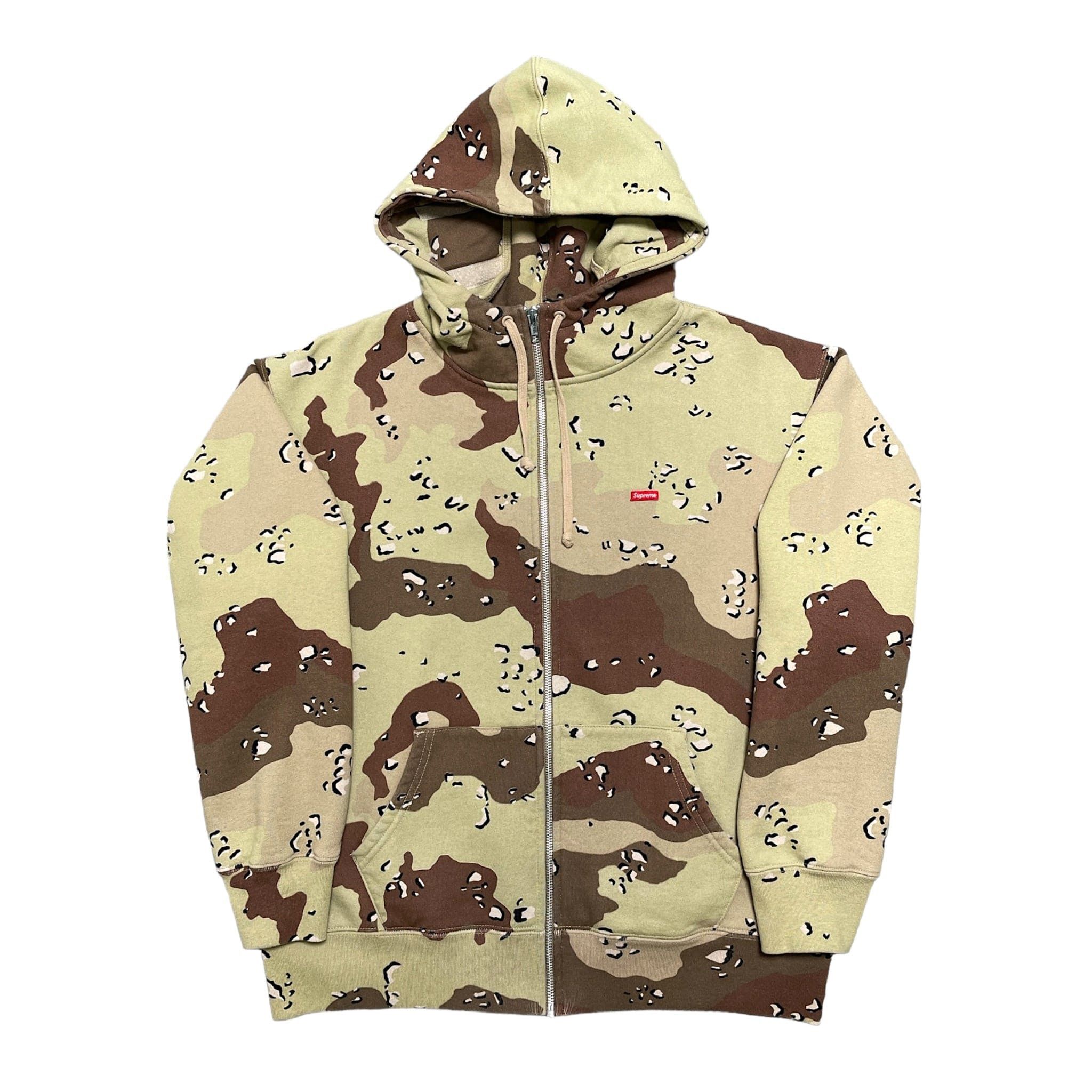 Pre-owned Supreme Small Box Facemask Zip Up Hooded Sweatshirt Chocolate Chip In Chocolate Chip Camo