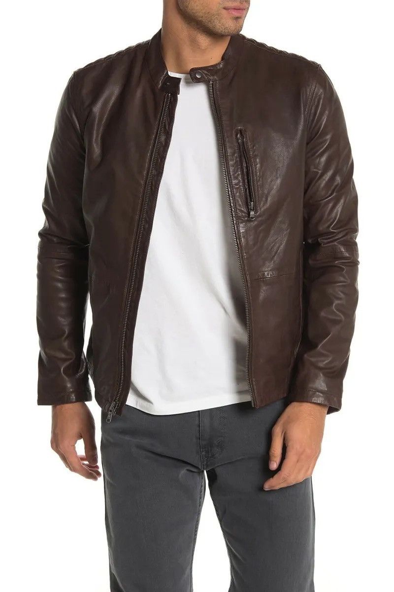 John Varvatos Leather Racer Jacket. Medium Size US S / EU 44-46 / 1 - 3 Thumbnail