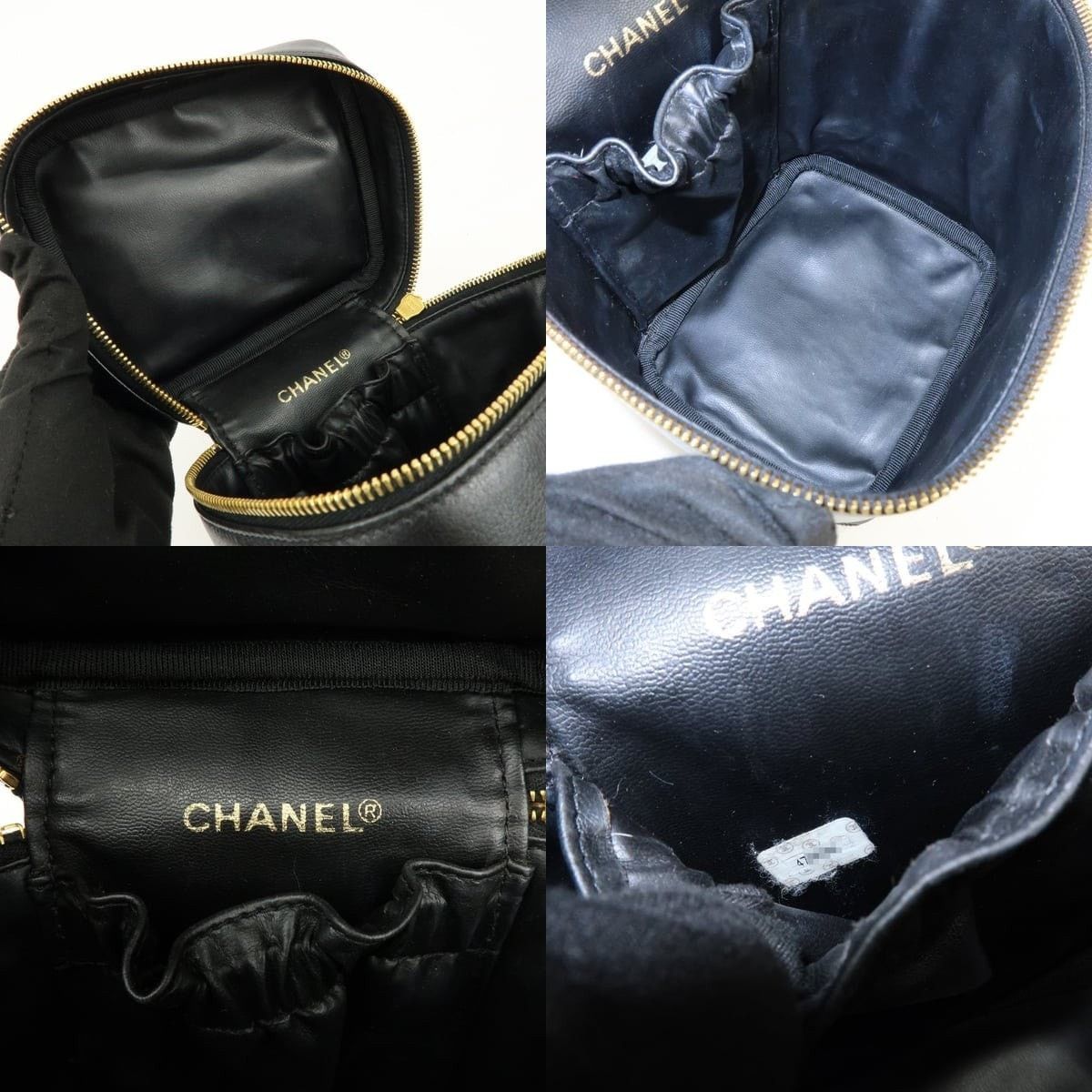 Chanel Chanel Bicolore Vanity Case Lambskin Top Handle Bag Black Size ONE SIZE - 7 Thumbnail