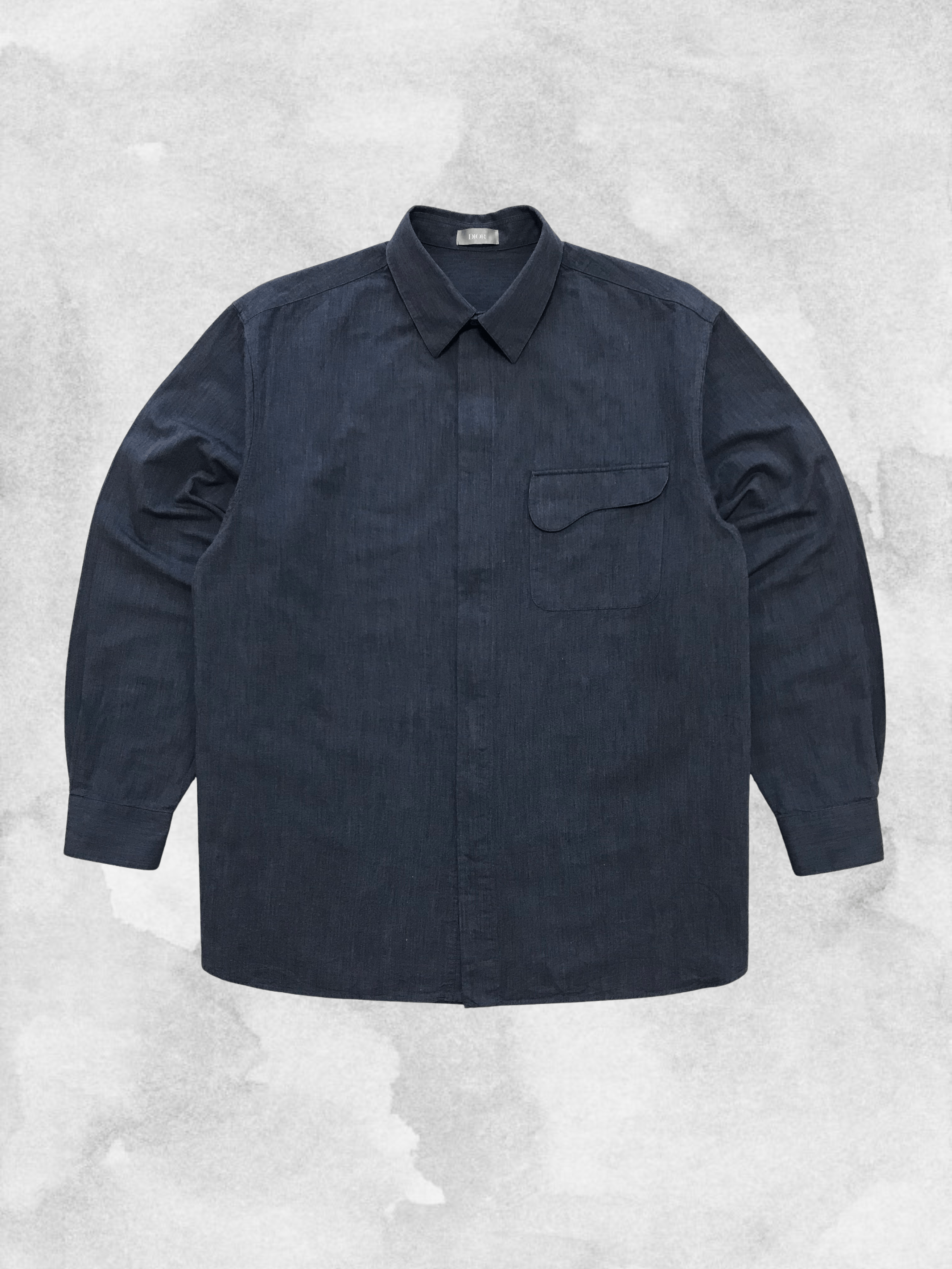 DIOR Woven Shirt Zipped Button Up Saddle Pocket Overshirt