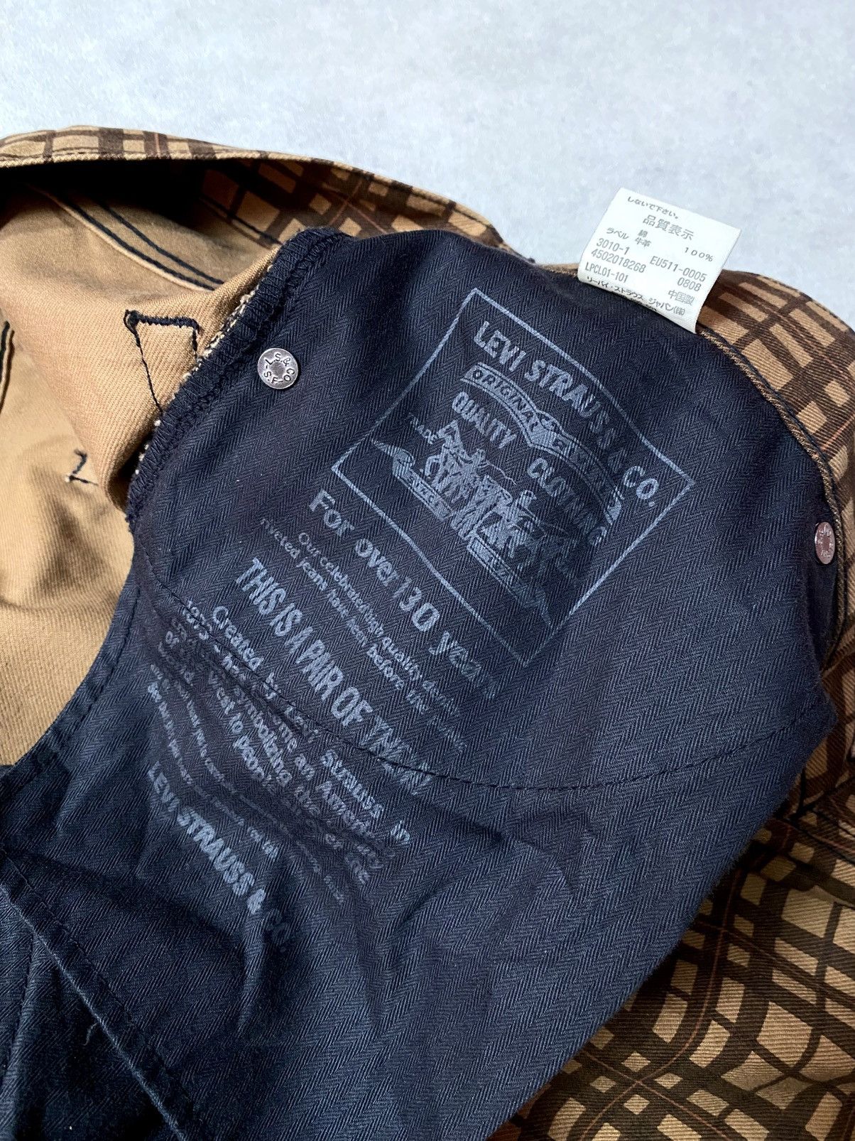 Levi's Vintage Levis Plaid Checkered Brown Jeans Size US 34 / EU 50 - 17 Thumbnail