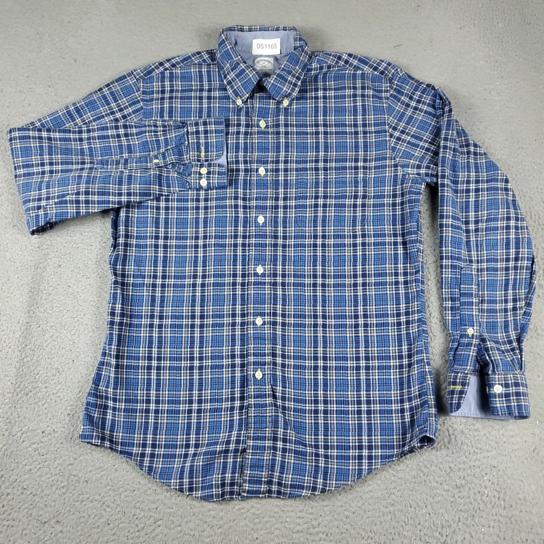 Brooks Brothers Brooks Brothers Button-Up Shirt Mens Medium Blue Plaid Long Sleeve Regular Fit Size US M / EU 48-50 / 2 - 2 Thumbnail
