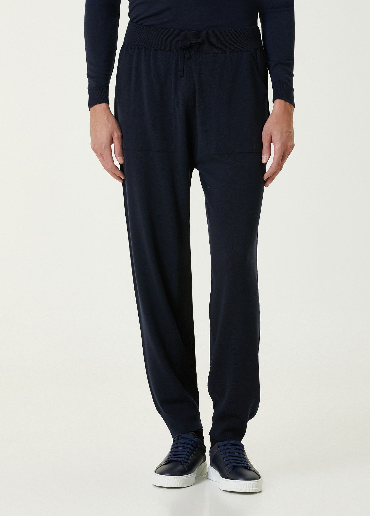 JOHN SMEDLEY Henning navy blue knit wool sweatpants XL