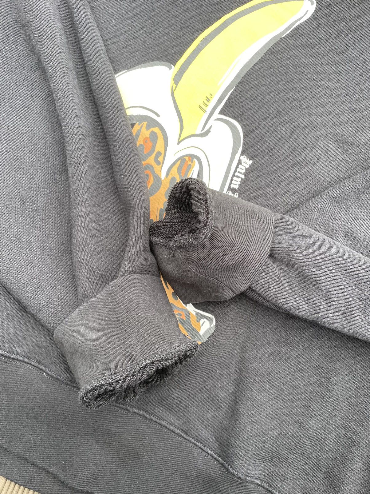 Palm Angels Leopard Banana Print Black/Yellow Hoodie L
