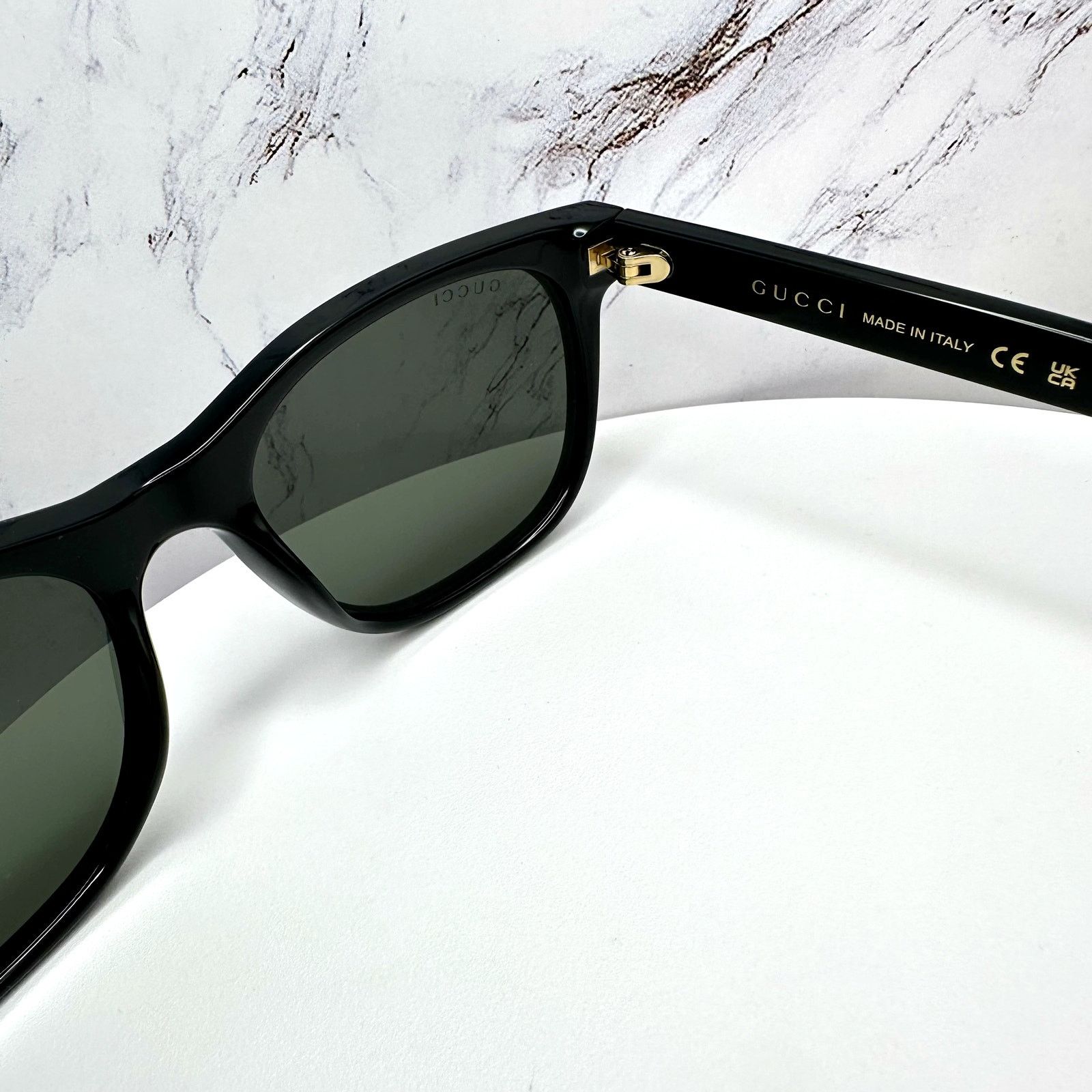 Gucci New GUCCI Sunglasses Black Square Gold Letter Logo Size ONE SIZE - 8 Thumbnail