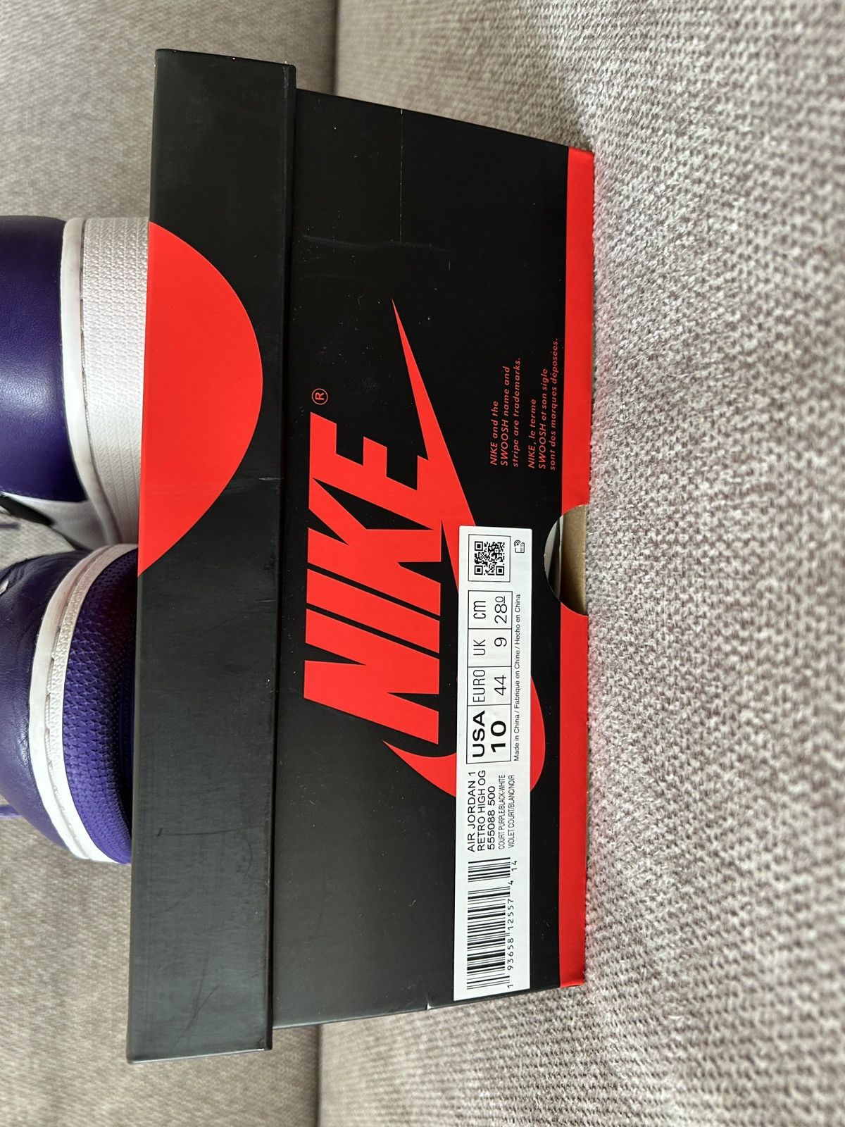 Jordan Brand × Nike Jordan 1 High Court Purple White Size US 10 / EU 43 - 9 Thumbnail
