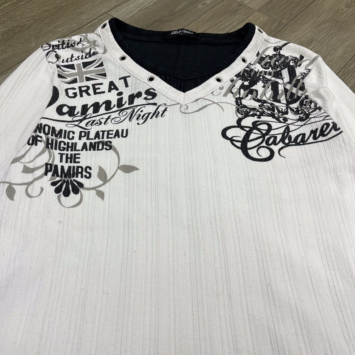2000s Body Wave Poem Double Layer Goa Punk Lgb Longsleeve