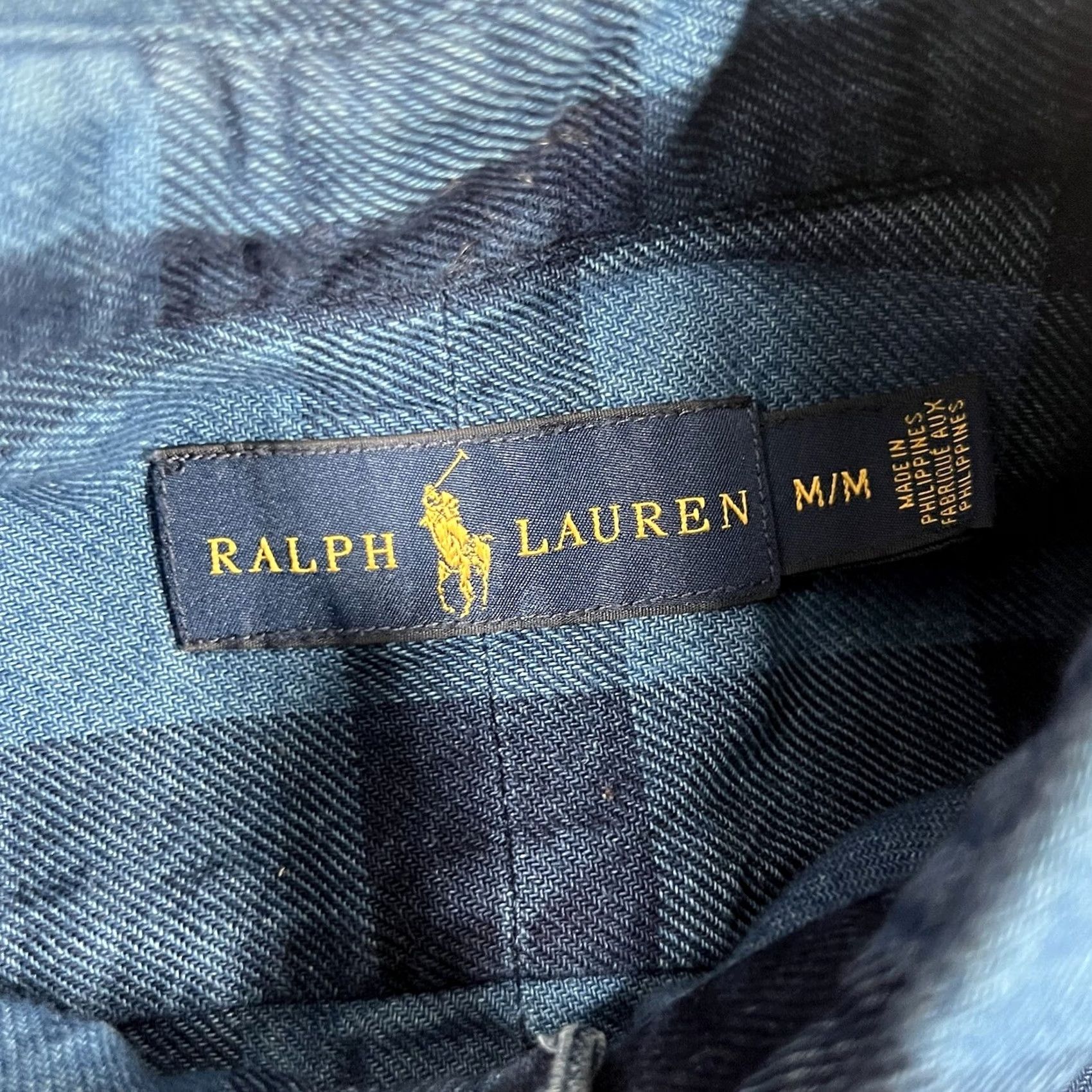 Polo Ralph Lauren Polo Ralph Lauren Shirt Men M Blue Indigo Plaid Denim Button-Up Pocket Long Sleeve Size US M / EU 48-50 / 2 - 6 Thumbnail