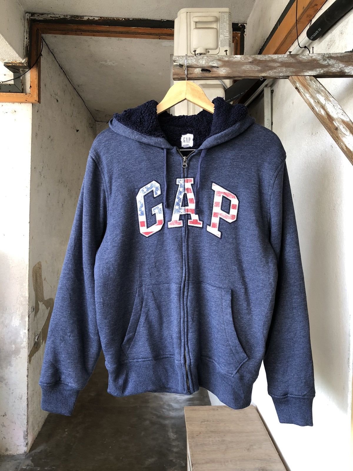 Gap Gap USA Flag Inner Fleece Sweater Hoodie Size US M / EU 48-50 / 2 - 1 Thumbnail
