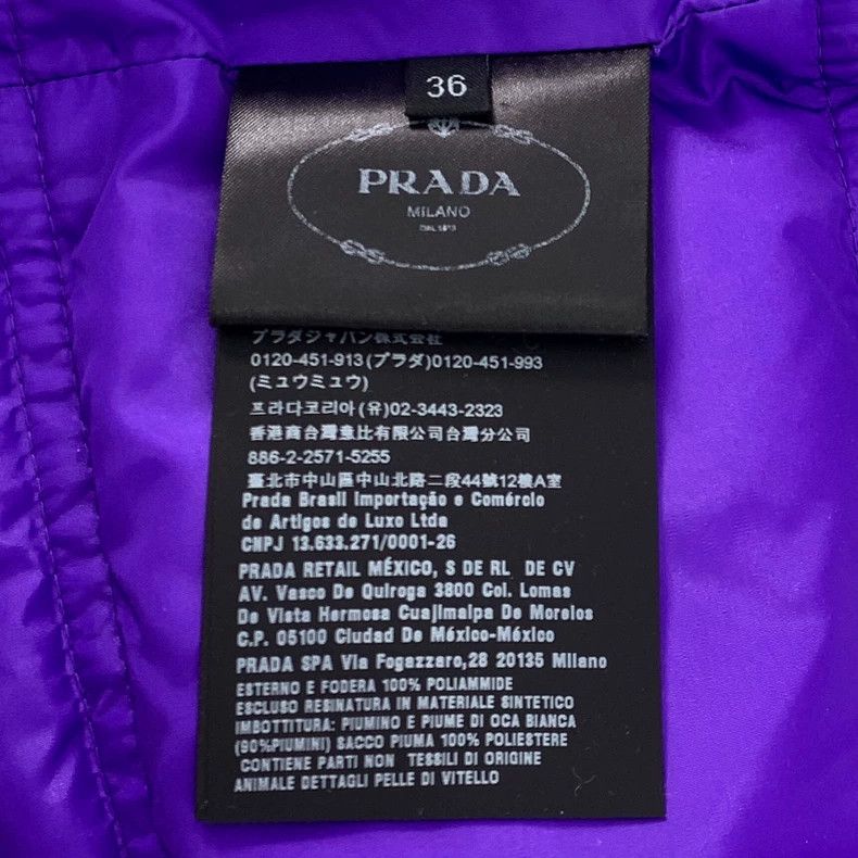 Prada Prada Purple triangle hooded zipper down jacket 2502-Nextar Size US XS / EU 42 / 0 - 7 Thumbnail