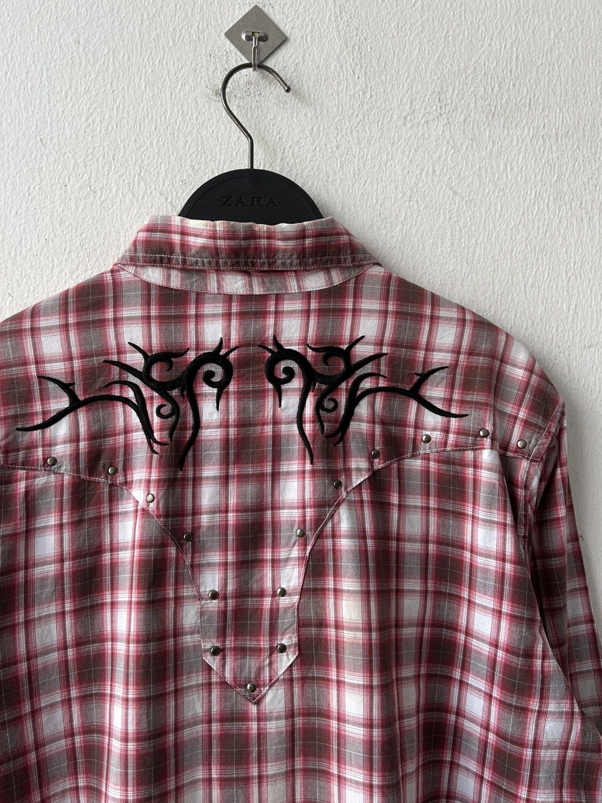 Japanese Brand Y2k Tattoo Embroidery Flannel Size US L / EU 52-54 / 3 - 11 Thumbnail