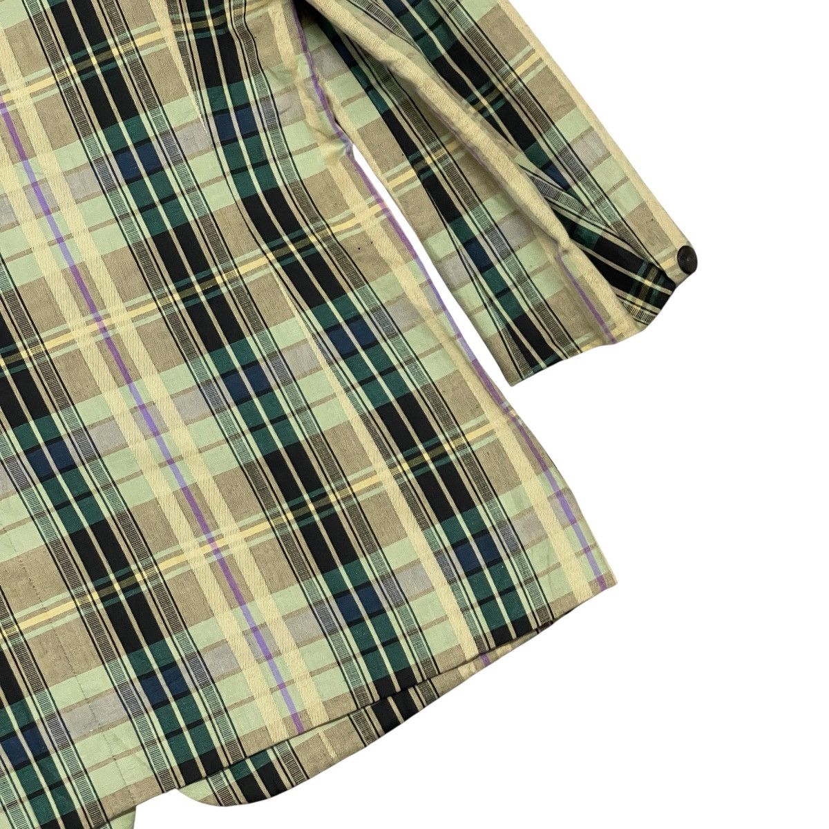 Burberry Vintage 90s Burberrys’ Japan Checkered Cotton Linen Blazer Size M / US 6-8 / IT 42-44 - 14 Thumbnail
