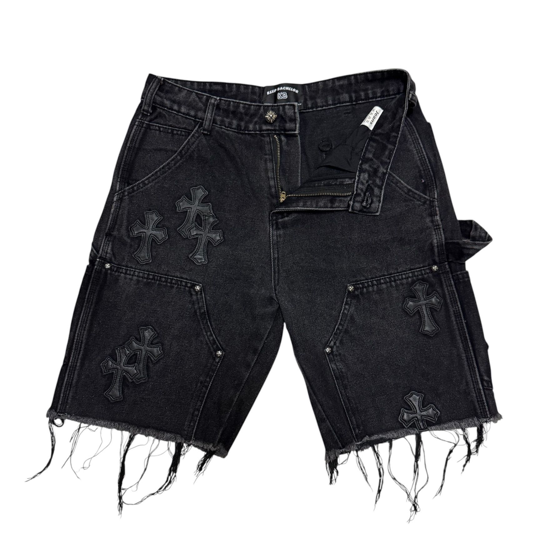 If Six Was Nine KB Cross Patches Chrome Hearts Style Shorts Carpenter Jeans Size US 29 - 8 Thumbnail