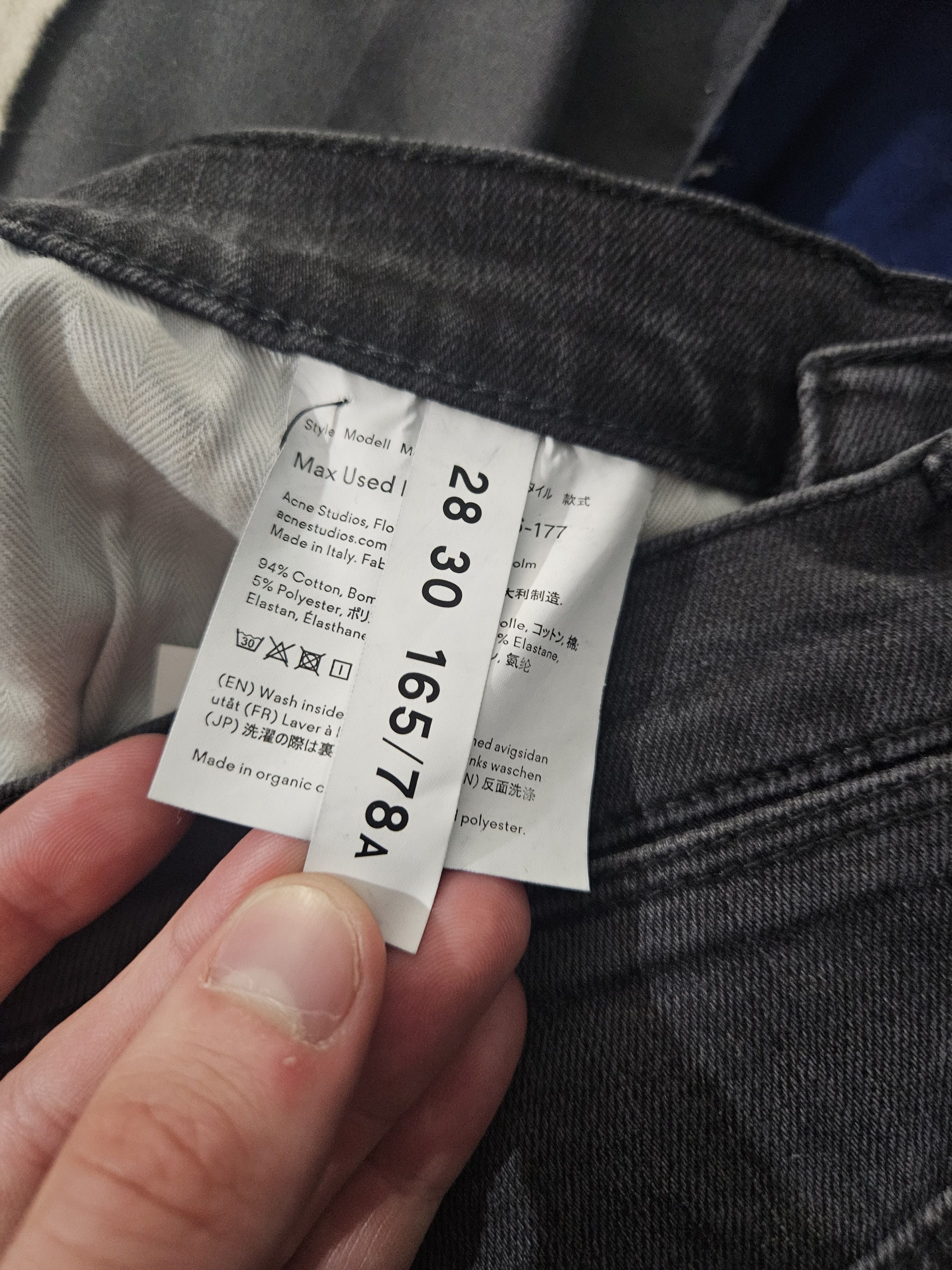 Acne Studios Blå Konst Max Used Blk Back Patch Denim Jeans Size US 28 / EU 44 - 10 Thumbnail