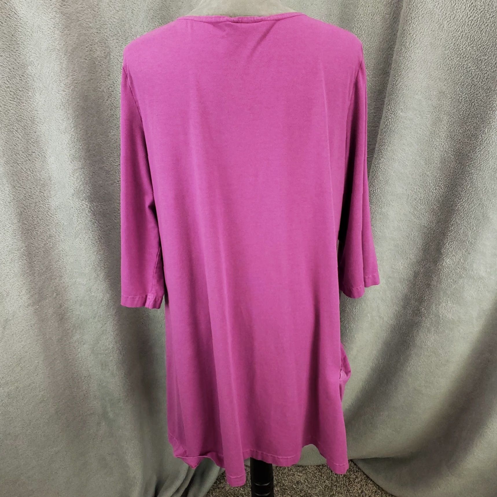 Pinko VINTAGE Bryn Walker Top Womens XL Pink Pleated Ruched Front Organic Cotton Bamboo Size XL / US 12-14 / IT 48-50 - 3 Thumbnail