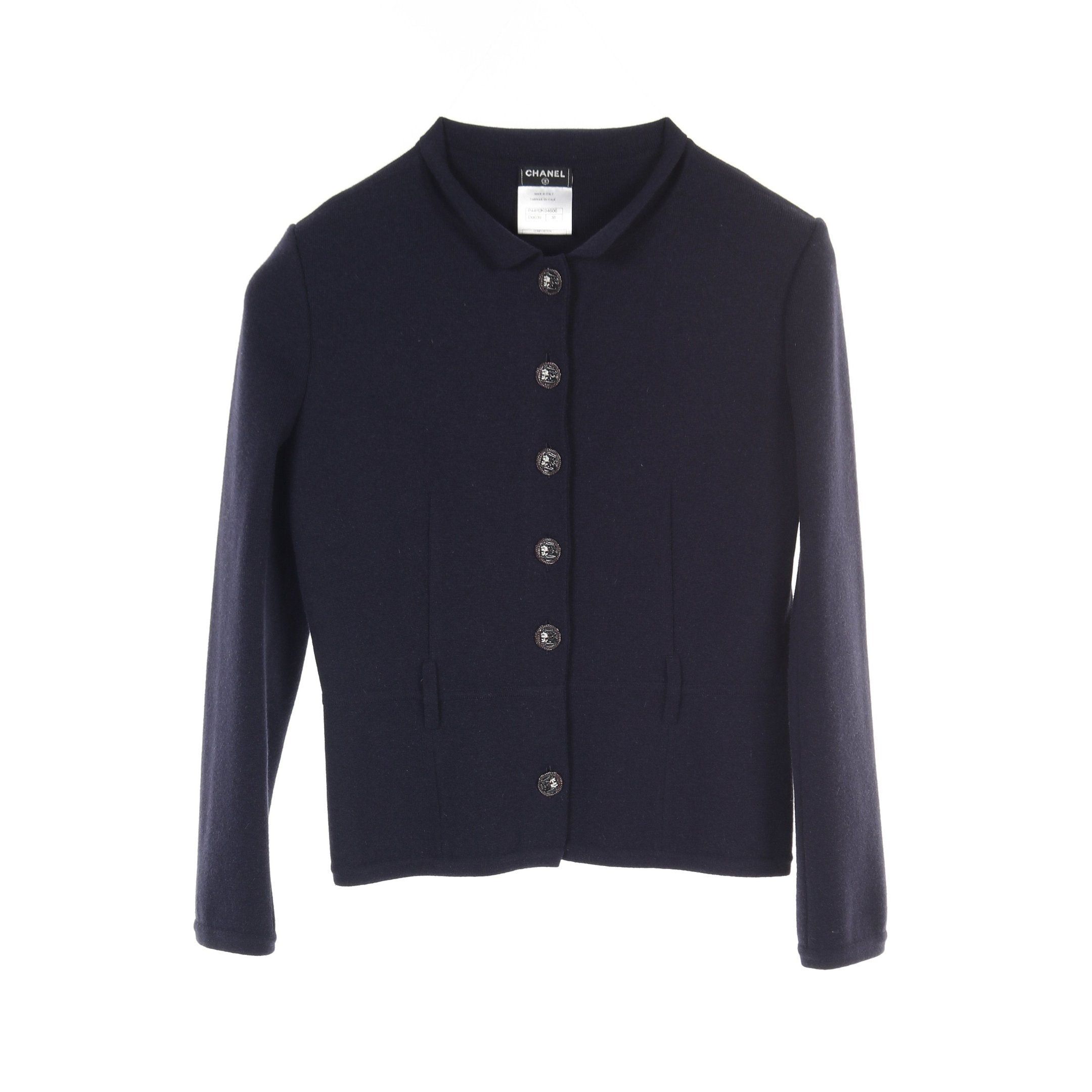 Chanel Chanel Paribong Bay Jacket Wool Rayon Angola Fiber Dark Navy Knit Size ONE SIZE - 1 Thumbnail