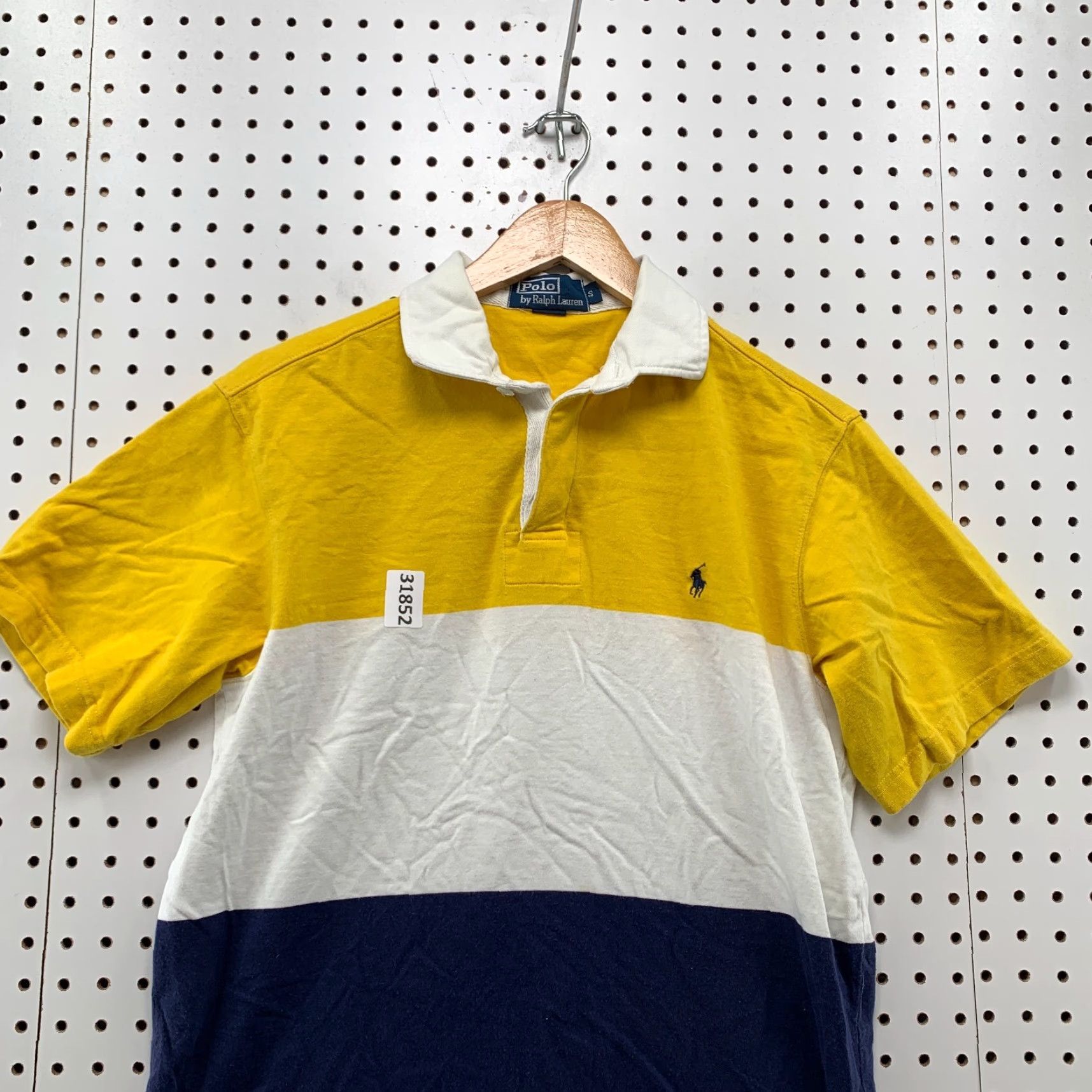 Polo Ralph Lauren Vintage Polo Ralph Lauren Rugby Shirt Mens Small Yellow White Striped Preppy Polo Shirt Men S Yellow Striped Rugby Shirt Size US S / EU 44-46 / 1 - 2 Thumbnail