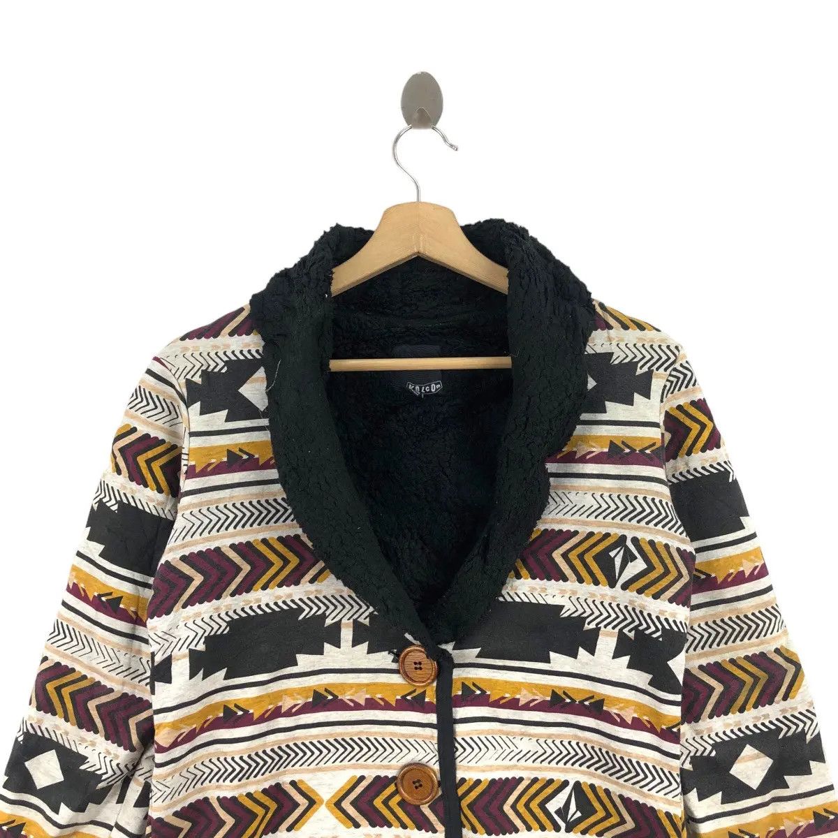 Volcom VOLCOM SURF SKATE Navajo Aztec Deep Pile Fleece Jacket Size S / US 4 / IT 40 - 4 Thumbnail