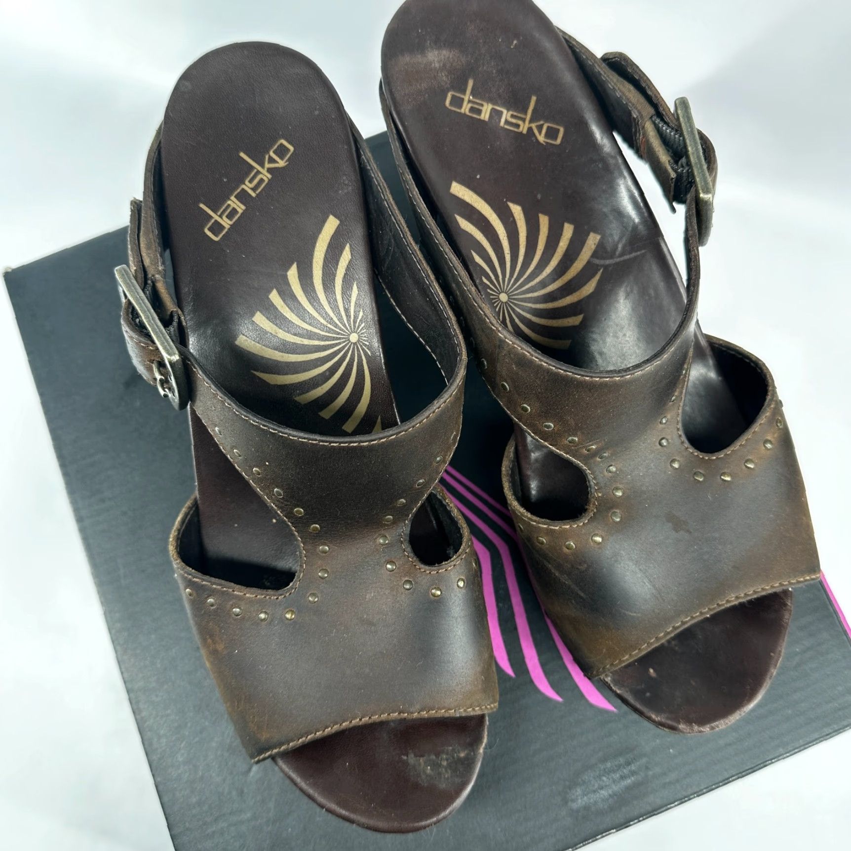 Dansko Dansko Sandal Womens 39 Leather Brown Slip On Casual Comfort Classic Ripley Crazy Horse Slide Shoes Size US 7 / IT 37 - 3 Thumbnail
