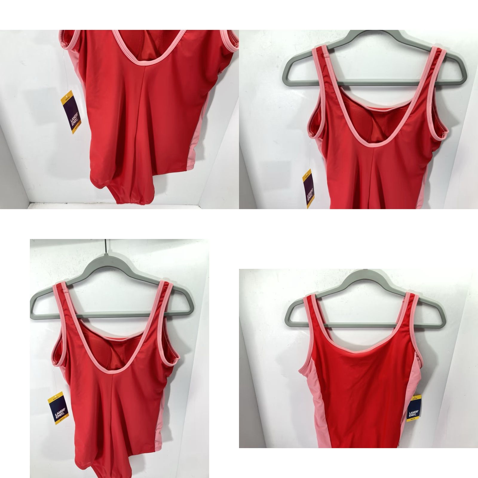 Lands' End Lands' End One Piece Swim Suit Women Size M Red Pink Stripe NWT Bathing Suit Regular - M - Women - Red - Stripe - Lands' End Size M / US 6-8 / IT 42-44 - 8 Thumbnail