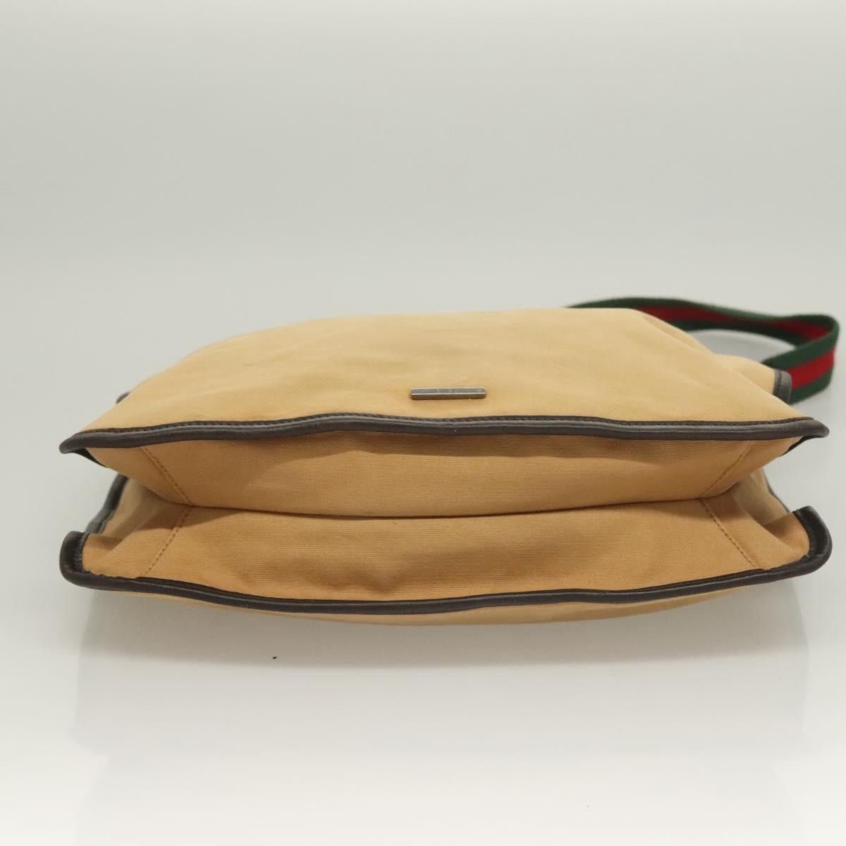 Gucci GUCCI Web Sherry Line Shoulder Bag Canvas Beige Silver Red Size ONE SIZE - 9 Thumbnail