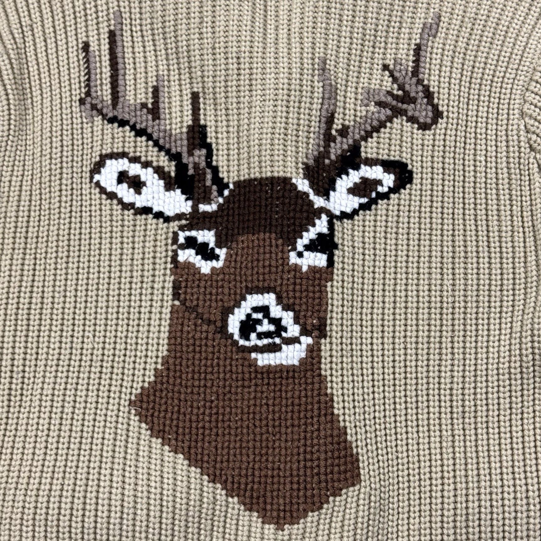 Vintage VINTAGE 1970s Miller Outerwear Deer Shawl Collar Cowichan Sweater Mens Medium Beige Hippy Size US M / EU 48-50 / 2 - 6 Thumbnail