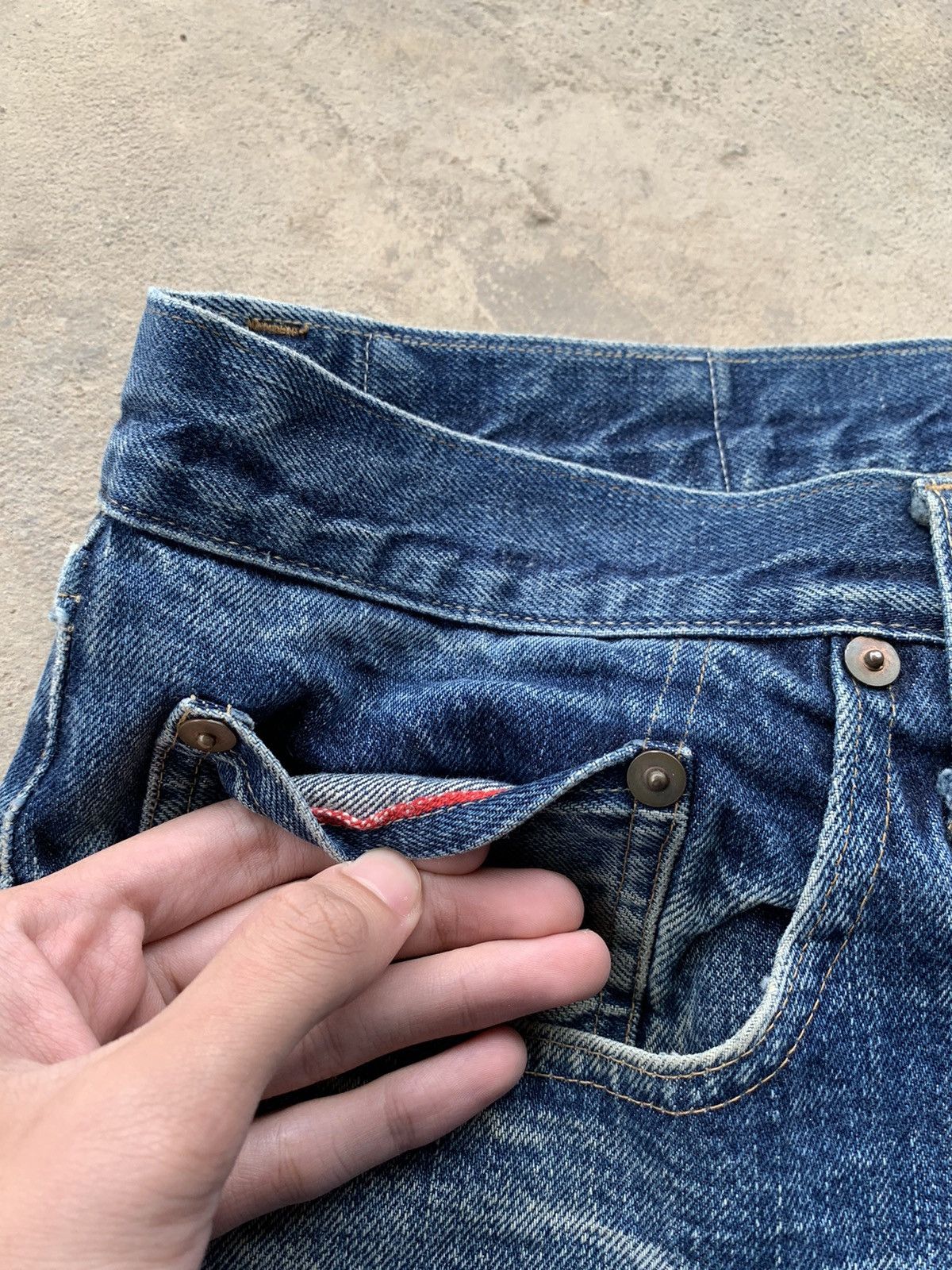 Japanese Brand vintage Okura Hr Market Selvedge Distressed denim Size US 34 / EU 50 - 10 Thumbnail