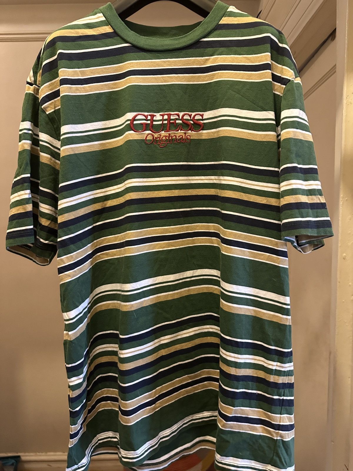 Guess Guess Originals Striped Tee Green Size US M / EU 48-50 / 2 - 2 Thumbnail