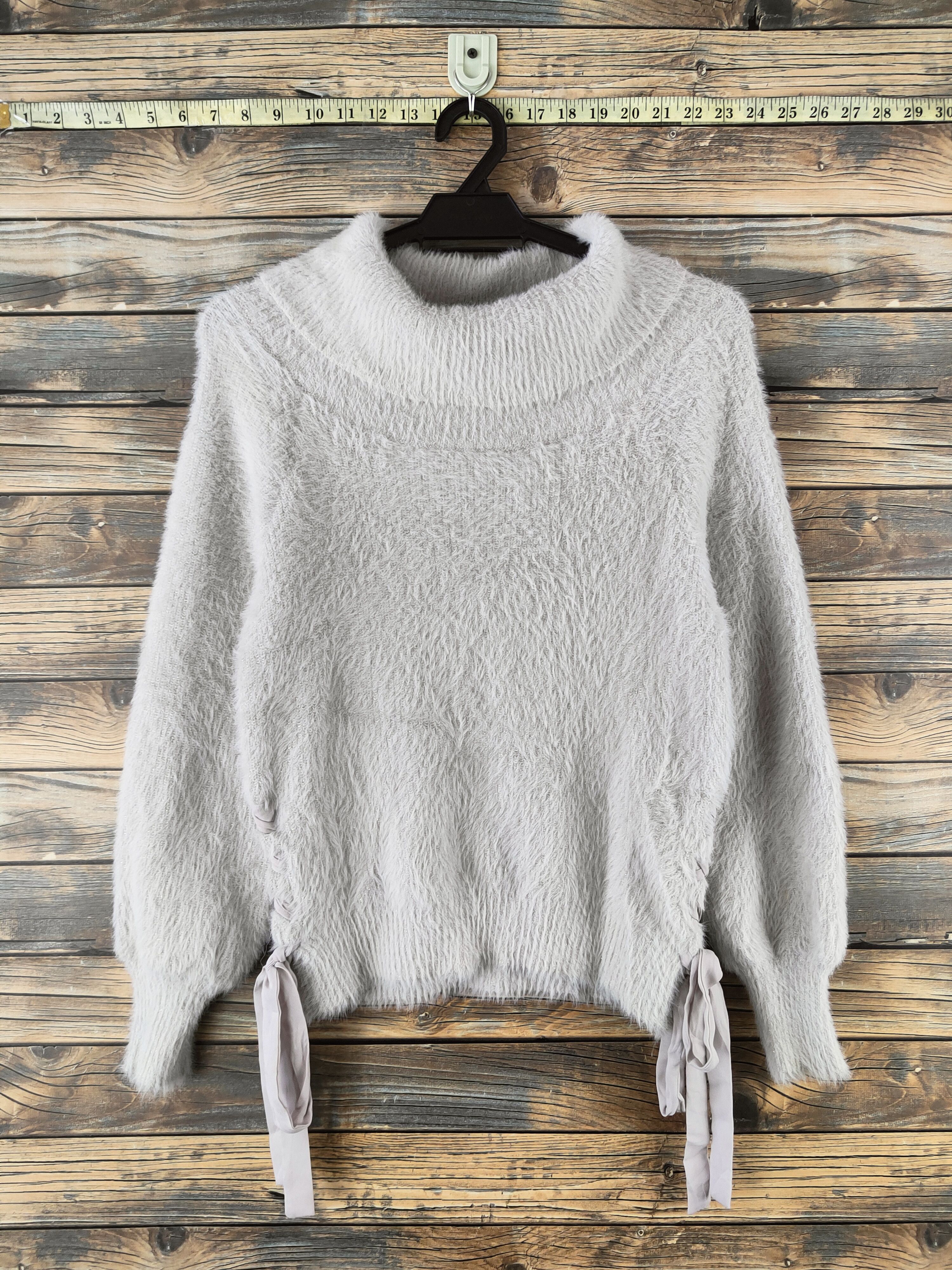 Japanese Brand DL Axes Femme Gray Fur shaggy Mohair Knitwear #46-993 Size M / US 6-8 / IT 42-44 - 1 Thumbnail