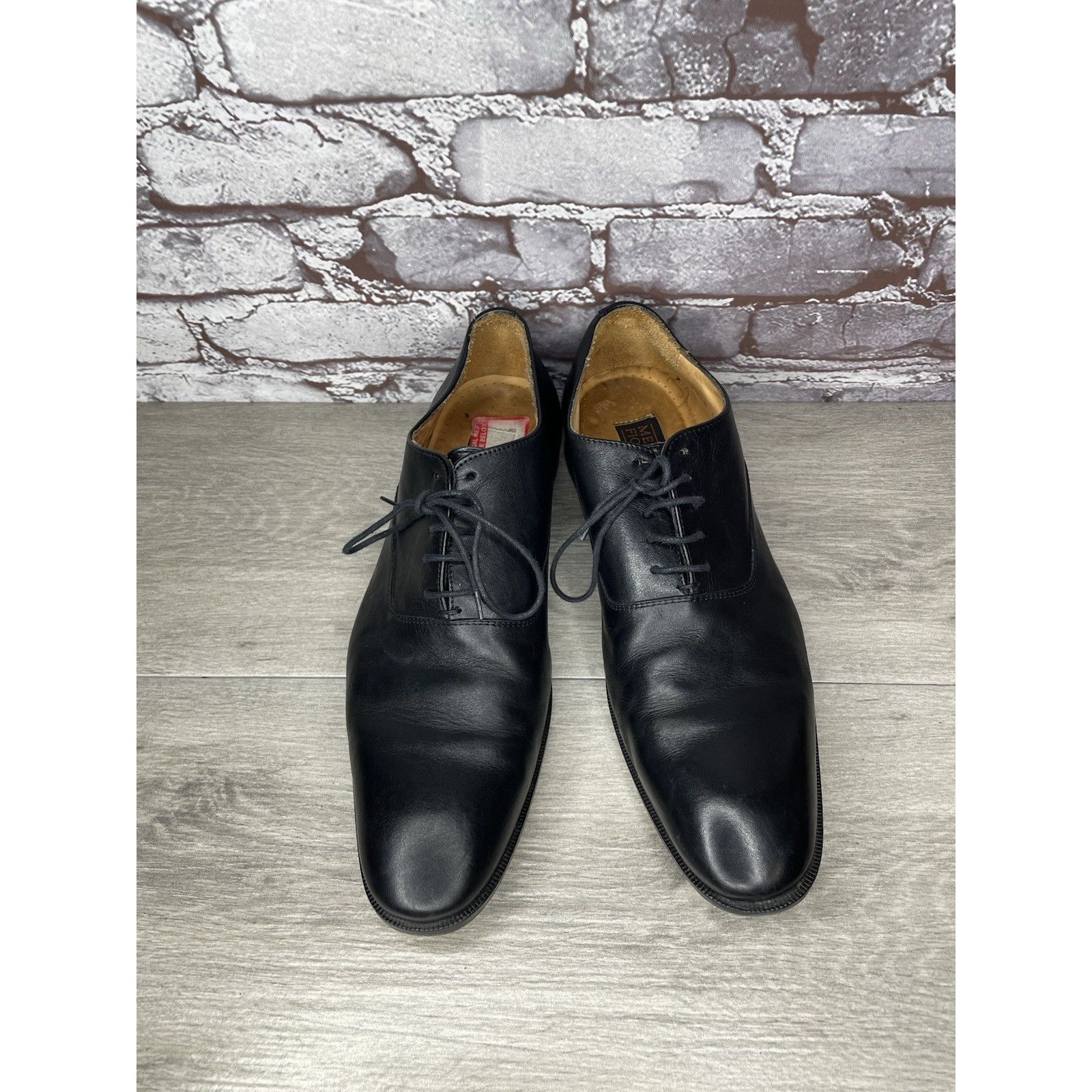 Mercanti Fiorentini Mercanti Fiorentini Black Leather Derby Lace Up Dress Shoes Size US 10 / EU 43 - 17 Thumbnail
