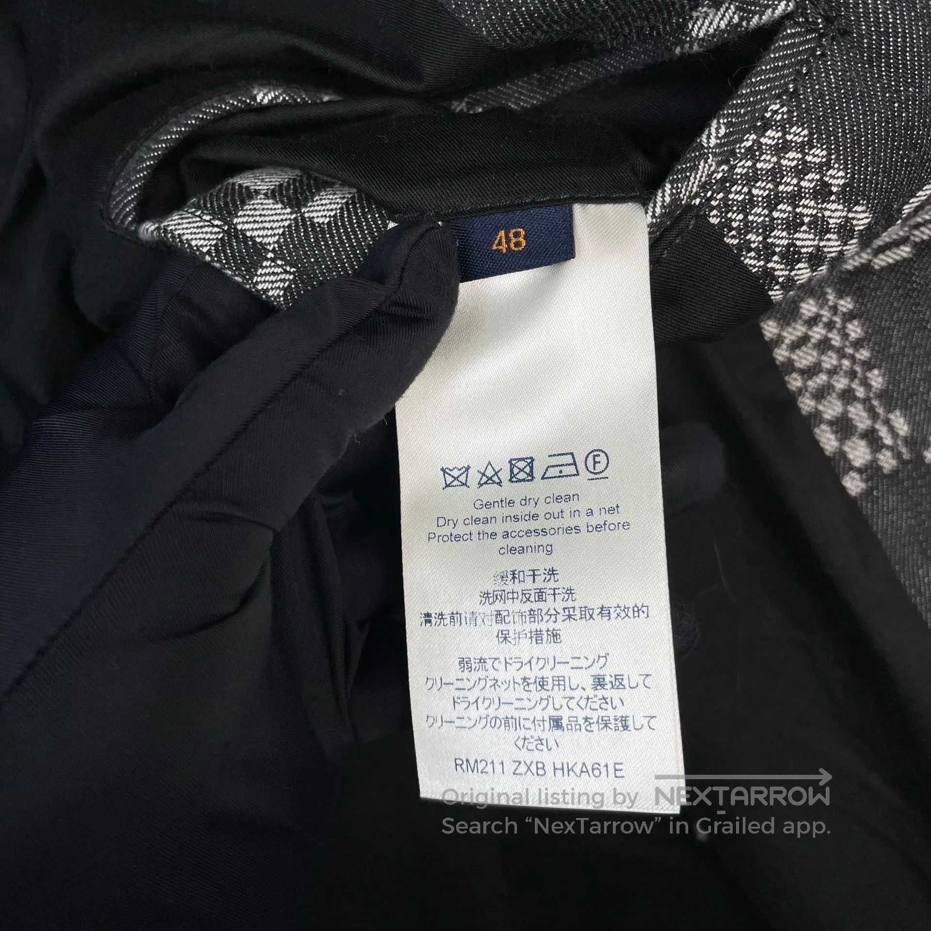 Louis Vuitton Louis Vuitton Grey checkered leather patch logo denim jack Size US M / EU 48-50 / 2 - 5 Thumbnail