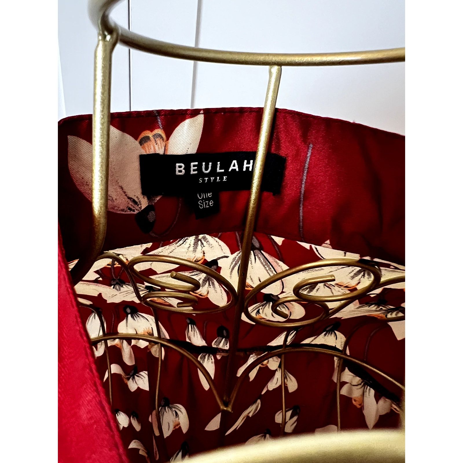 Other Beulah Style Red Multicolor Satin Blouse One Size Size ONE SIZE - 3 Thumbnail