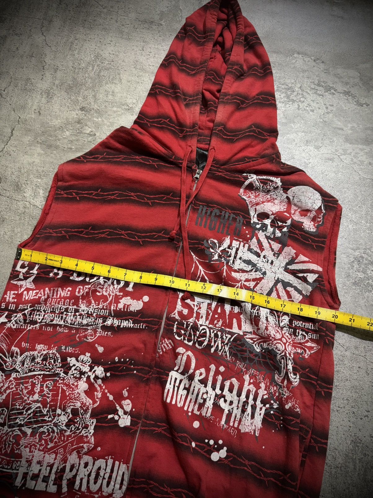 If Six Was Nine Y2K SKULL FLAG IFSIXWASNINE STYLE VEST HOODED Size US L / EU 52-54 / 3 - 8 Thumbnail