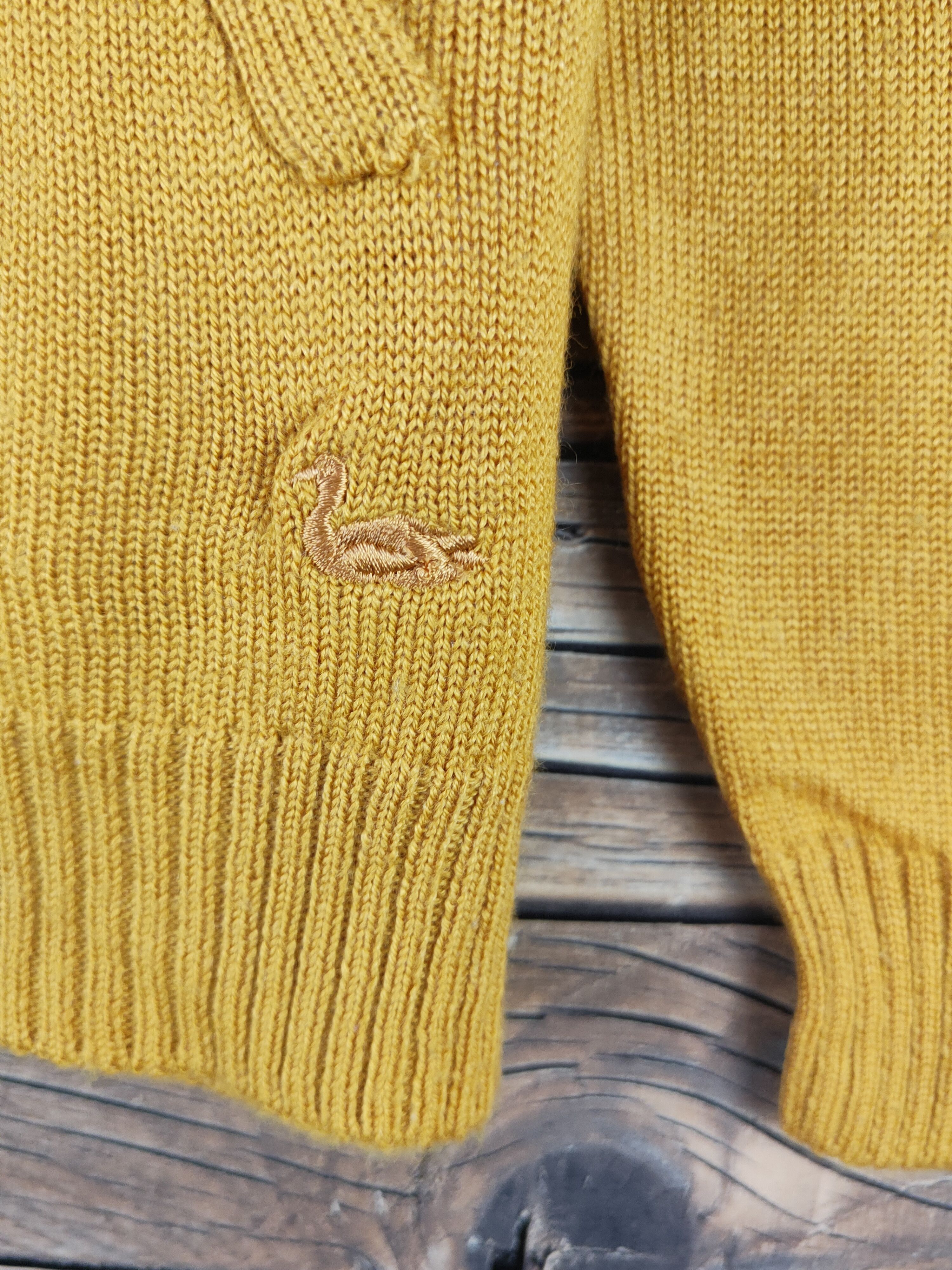 Homespun Knitwear Decoy Mustard Knitwear riped Hoodie Cardigan#W2125 Size L / US 10 / IT 46 - 7 Thumbnail
