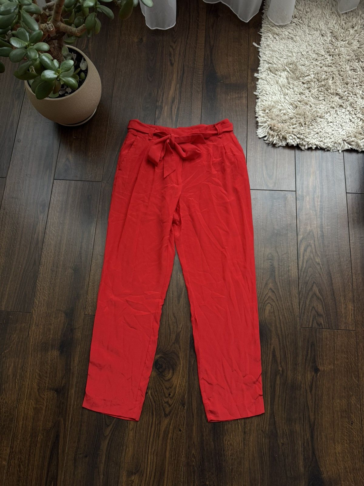 Sezane Sezane Wide Leg Trouser Pant Red High Waisted Women's Size 26" / US 2 / IT 38 - 2 Thumbnail