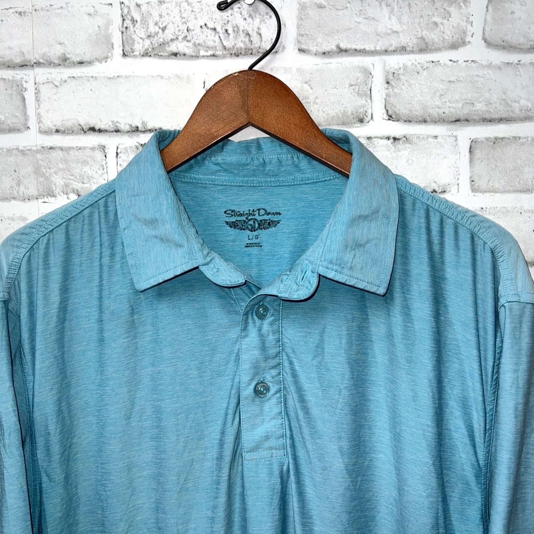 Vintage Straight Down Polo Shirt Mens Size L Blue Regular Fit Shirt Size US L / EU 52-54 / 3 - 2 Thumbnail