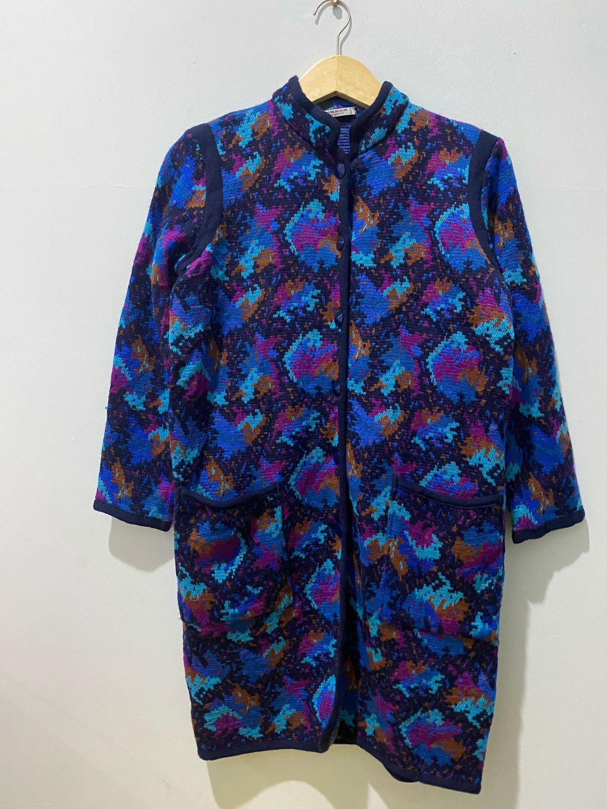 image of Saint Laurent Paris x YSL Rive Gauche By Hedi Slimane Saint Laurent Rive Gauche Wool Coat Knitwear 