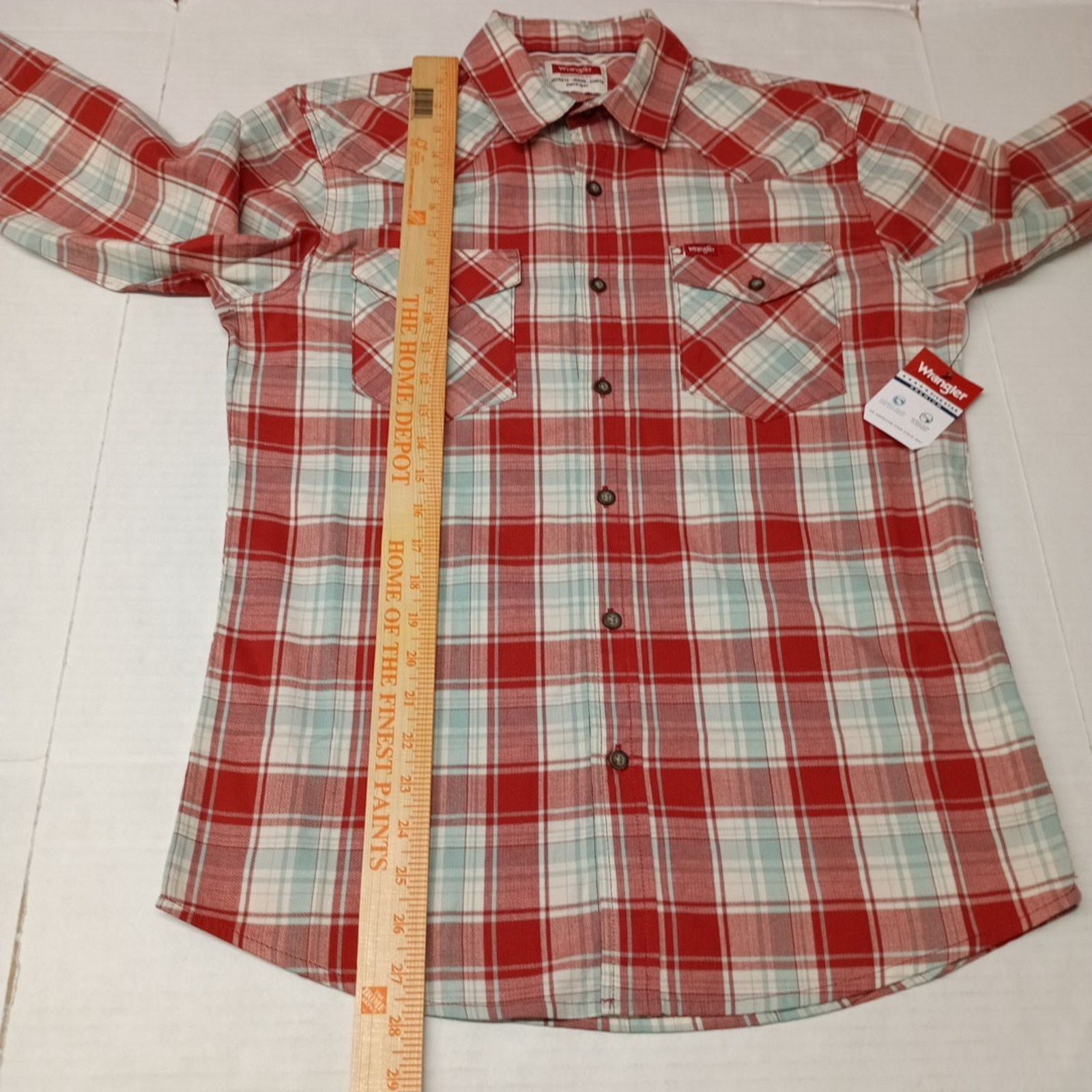 Wrangler Wrangler Cowboy Wash Shirt Men's Size S Red Sky Blue Plaid Size US S / EU 44-46 / 1 - 6 Thumbnail