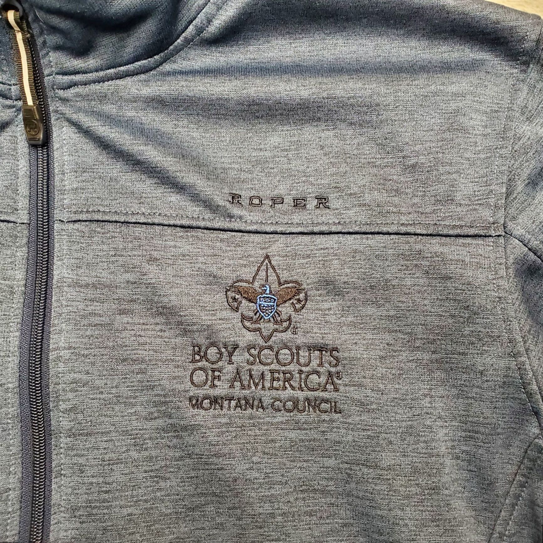 Roper VINTAGE Boy Scouts Of America Jacket Mens XL Blue Full Zip 100% Polyester Knit Roper Size US XL / EU 56 / 4 - 4 Thumbnail