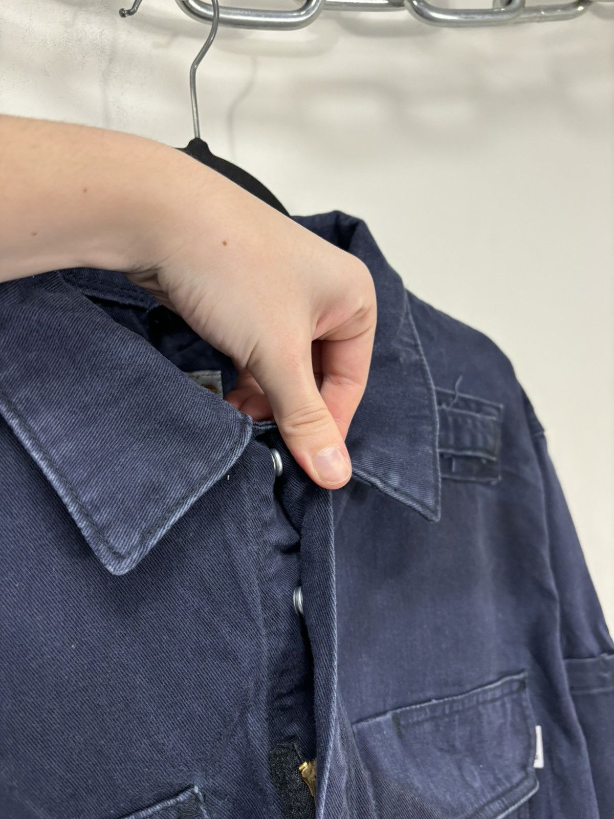 Carhartt Vintage Carhartt FR Navy Blue Workwear Boxy Cropped Jacket Size US L / EU 52-54 / 3 - 12 Thumbnail