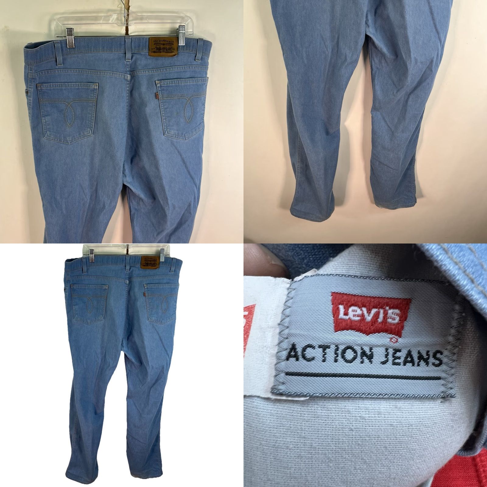 Levi's VINTAGE Levi's Orange Tab Action Denim Jeans 42x32 Blue Mid Rise Stretch 80s 90s Mens Size US 42 / EU 58 - 8 Thumbnail