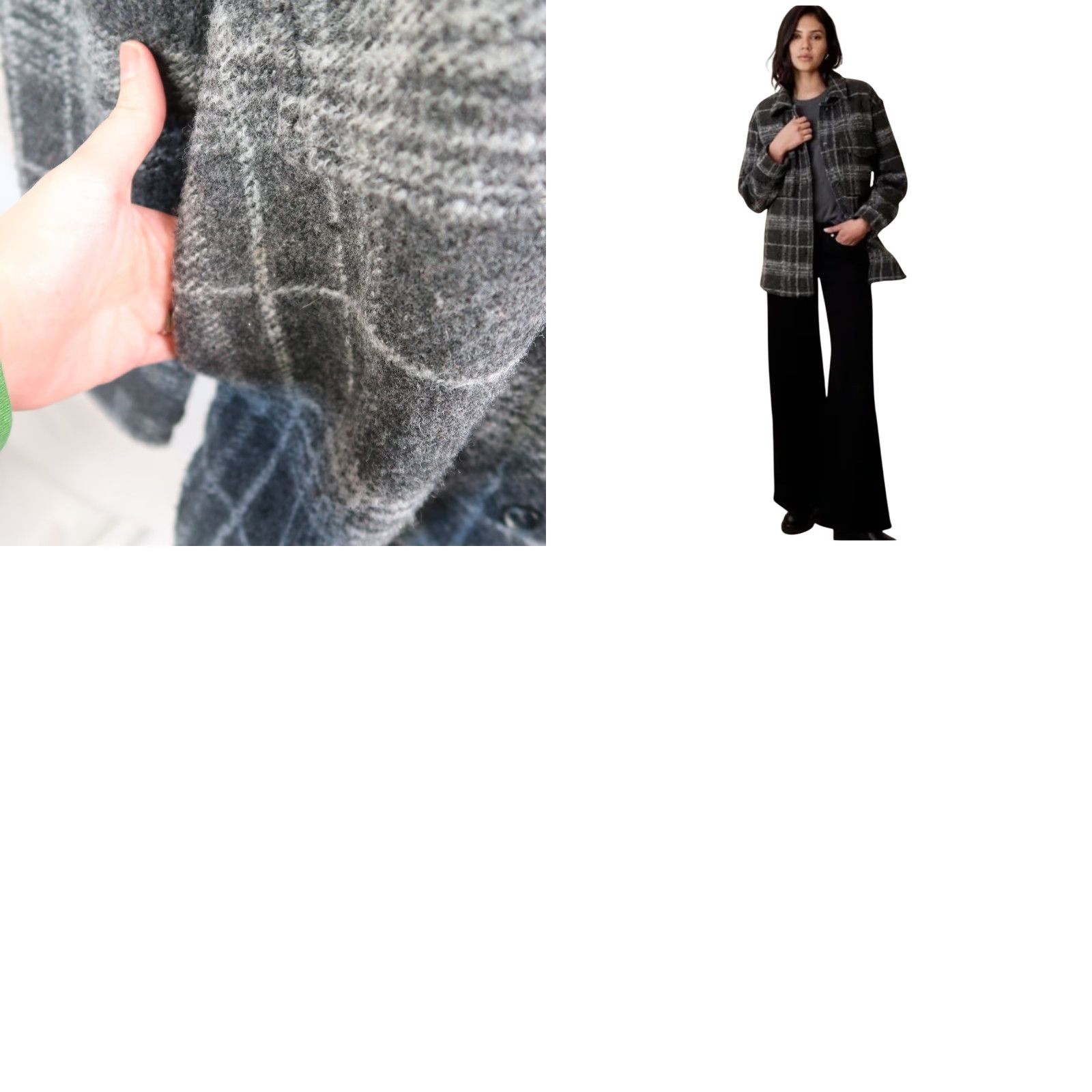 Banana Republic Banana Republic Shacket Plaid Wool Blend Charcoal Grey Womens M Shirt Jacket Button Front Casual Fall Winter Size M / US 6-8 / IT 42-44 - 8 Thumbnail