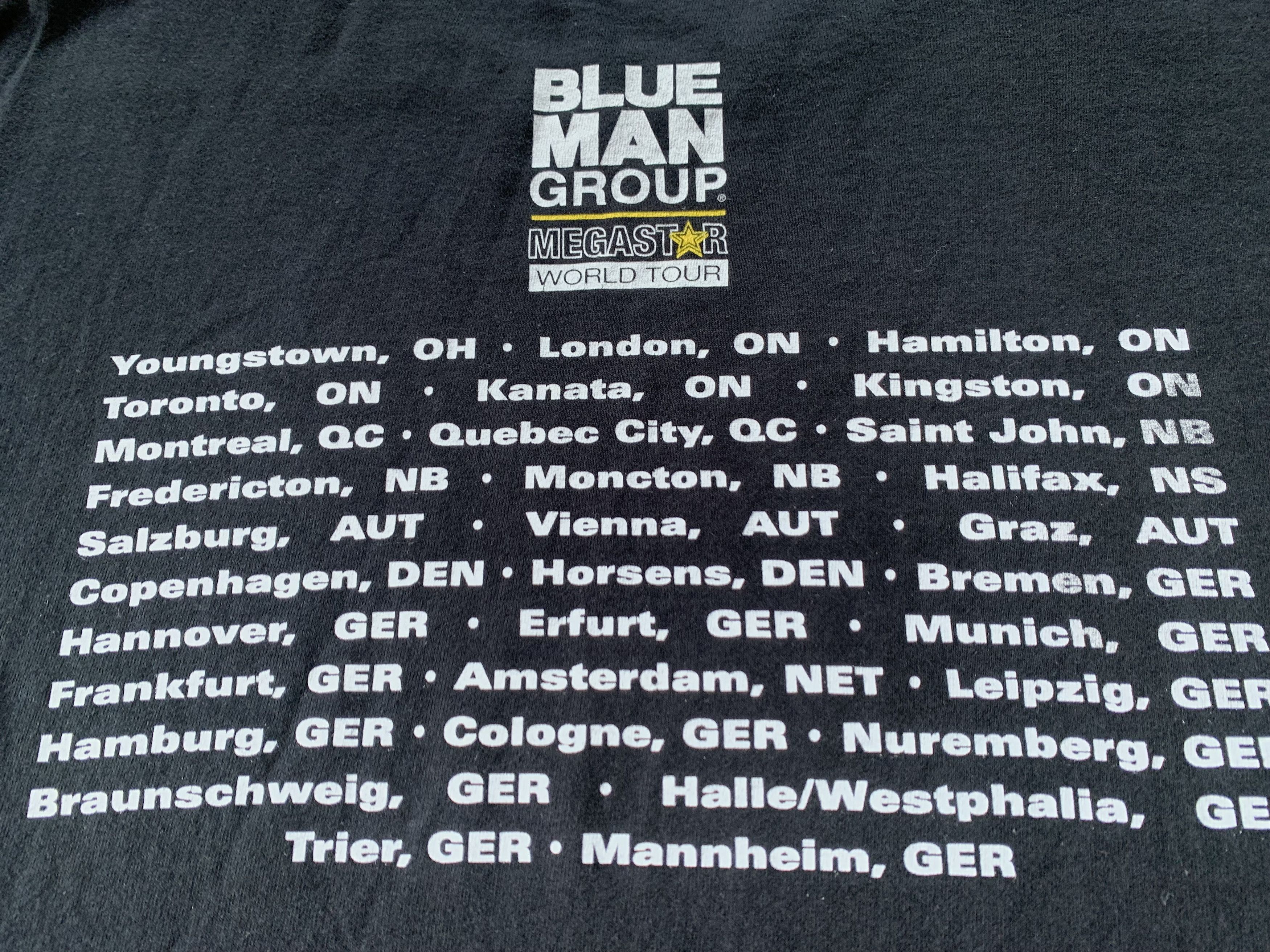 Band Tees × Jerzees × Vintage Blue Man Group Megastar World Tour T Shirt Size US XL / EU 56 / 4 - 6 Thumbnail